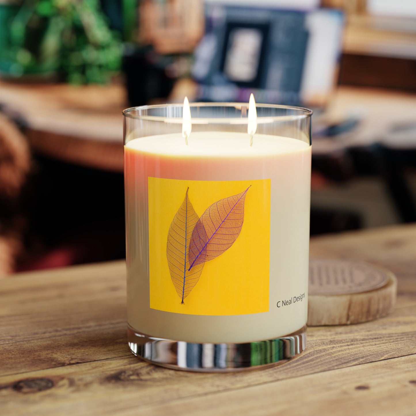 FALL IS IN THE AIR - Skeleton Leaves Scented Candle - Full Glass, 11oz