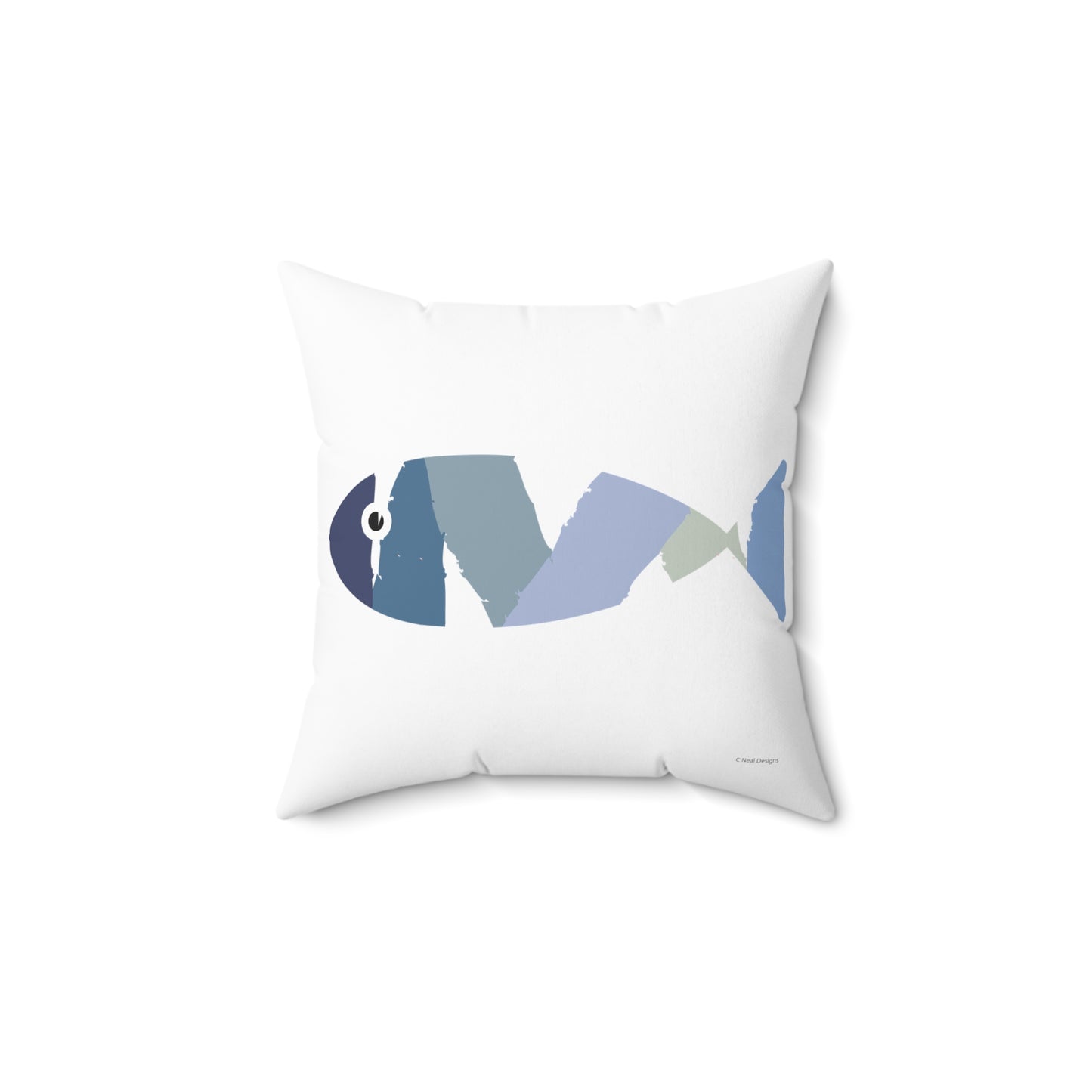 COASTAL CUSHIONS: ABSTRACT FISH Accent Pillow