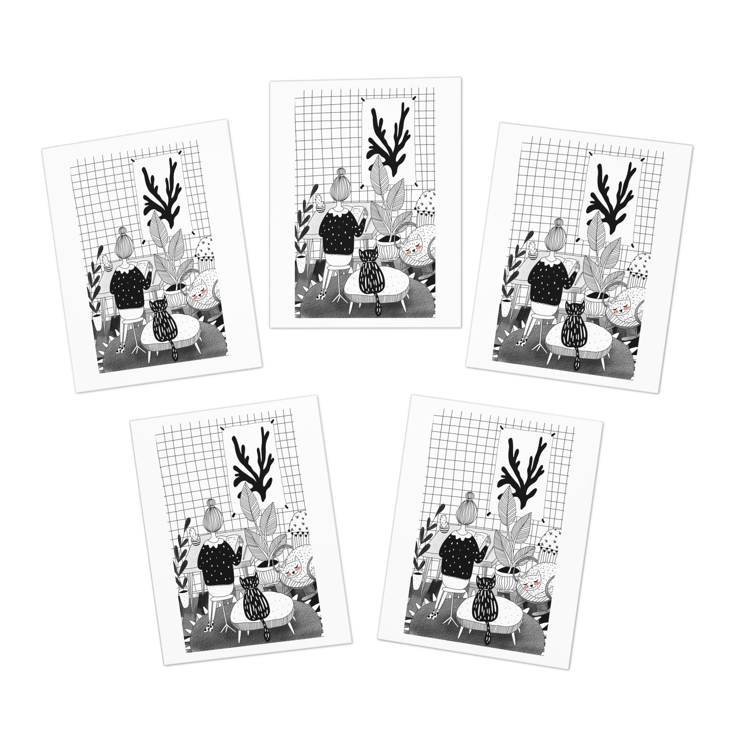 Kitties Always Know the Best Seats in the House - Greeting Cards (5-Pack)