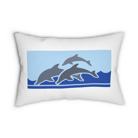 COASTAL CUSHIONS: POD OF DOPHINS Accent Pillow