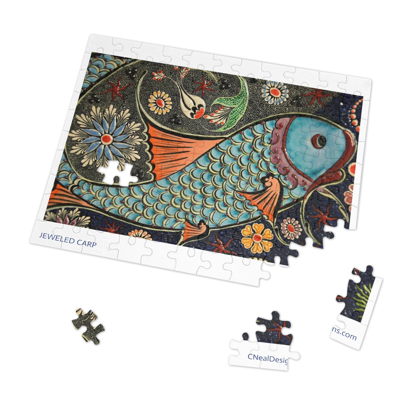 JEWELED CARP MOSAIC JIGSAW PUZZLE (30, 110, 252, 500,1000-Piece)