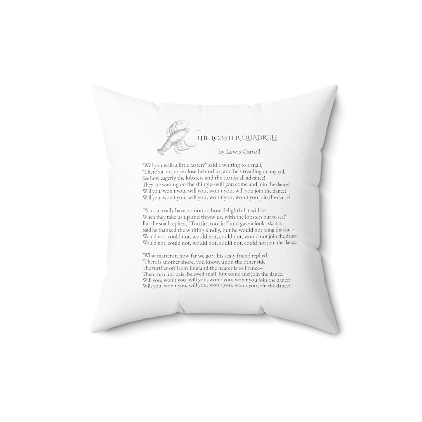 COASTAL CUSHIONS: THE LOBSTER QUADRILLE Accent Pillow with Poem