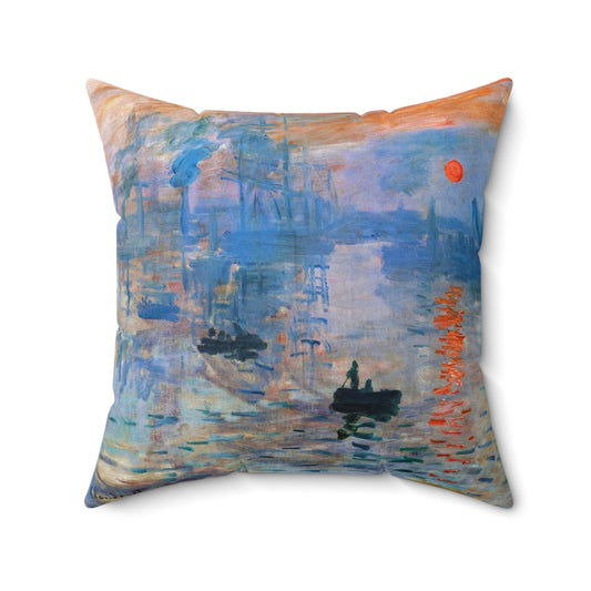 COASTAL CUSHIONS: DETAIL FROM CLAUDE MONET'S "SUNRISE" Accent Pillow