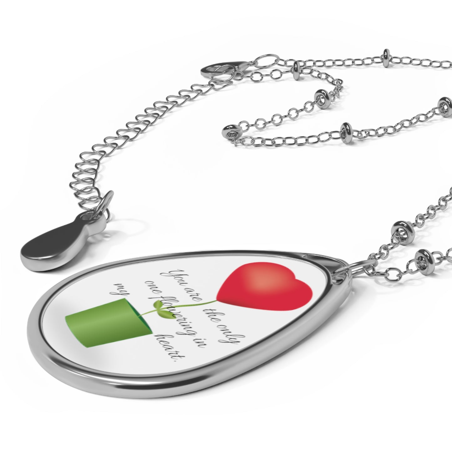 PERSONALIZABLE OVAL NECKLACE - Flowering in My Heart