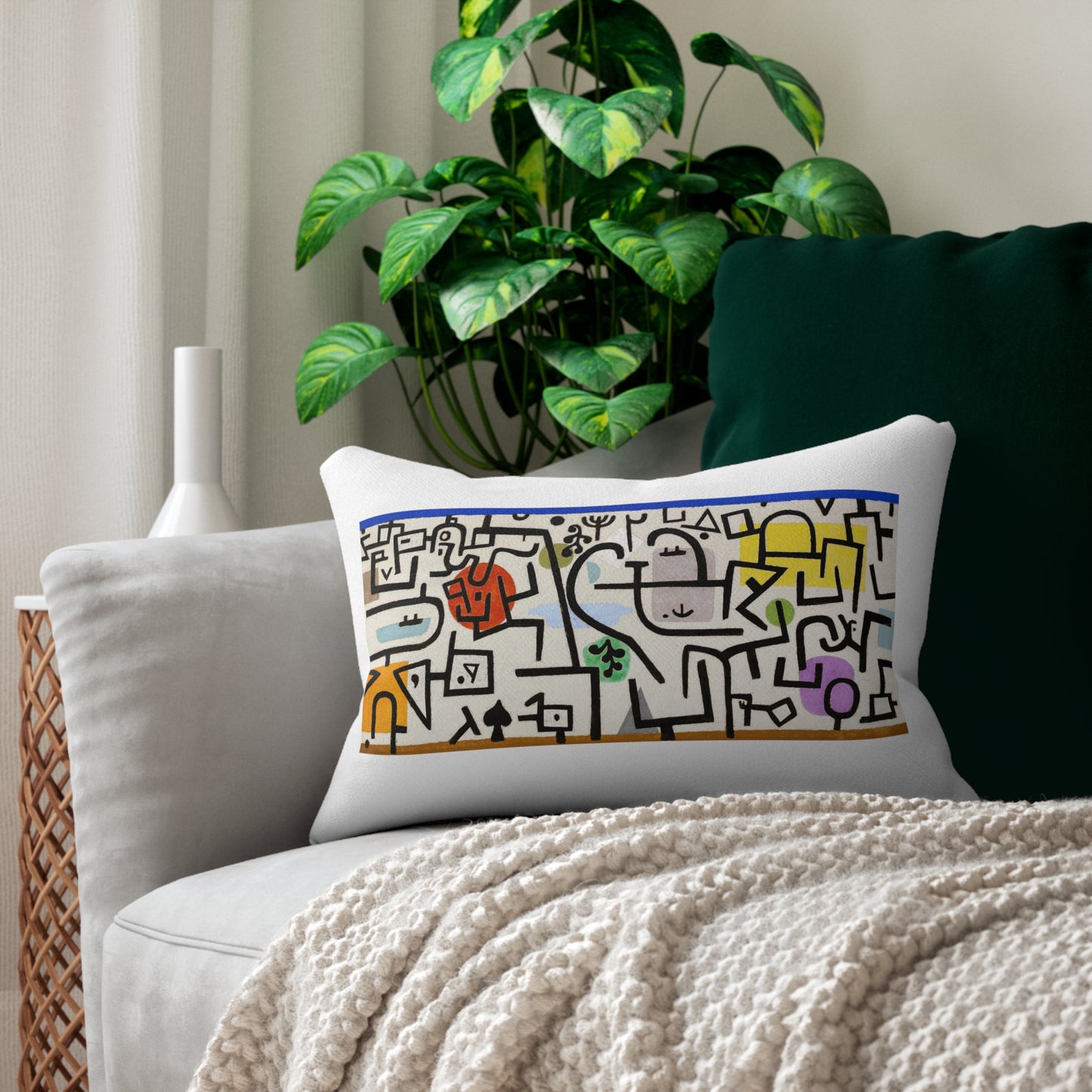 COASTAL CUSHIONS: PAUL KLEE'S "RICH PORT" Accent Pillow