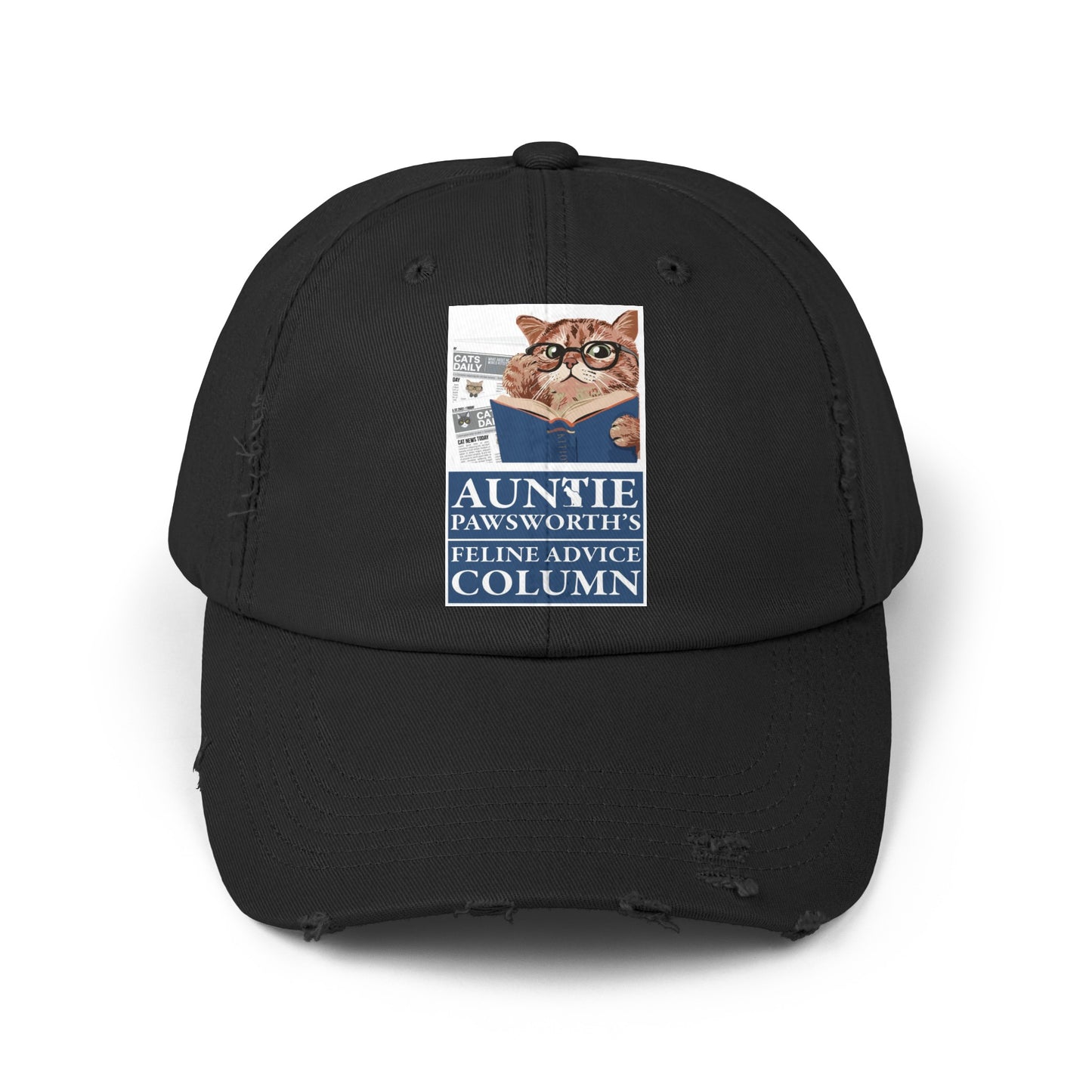 AUNTIE PAWSWORTH Unisex Distressed Cap