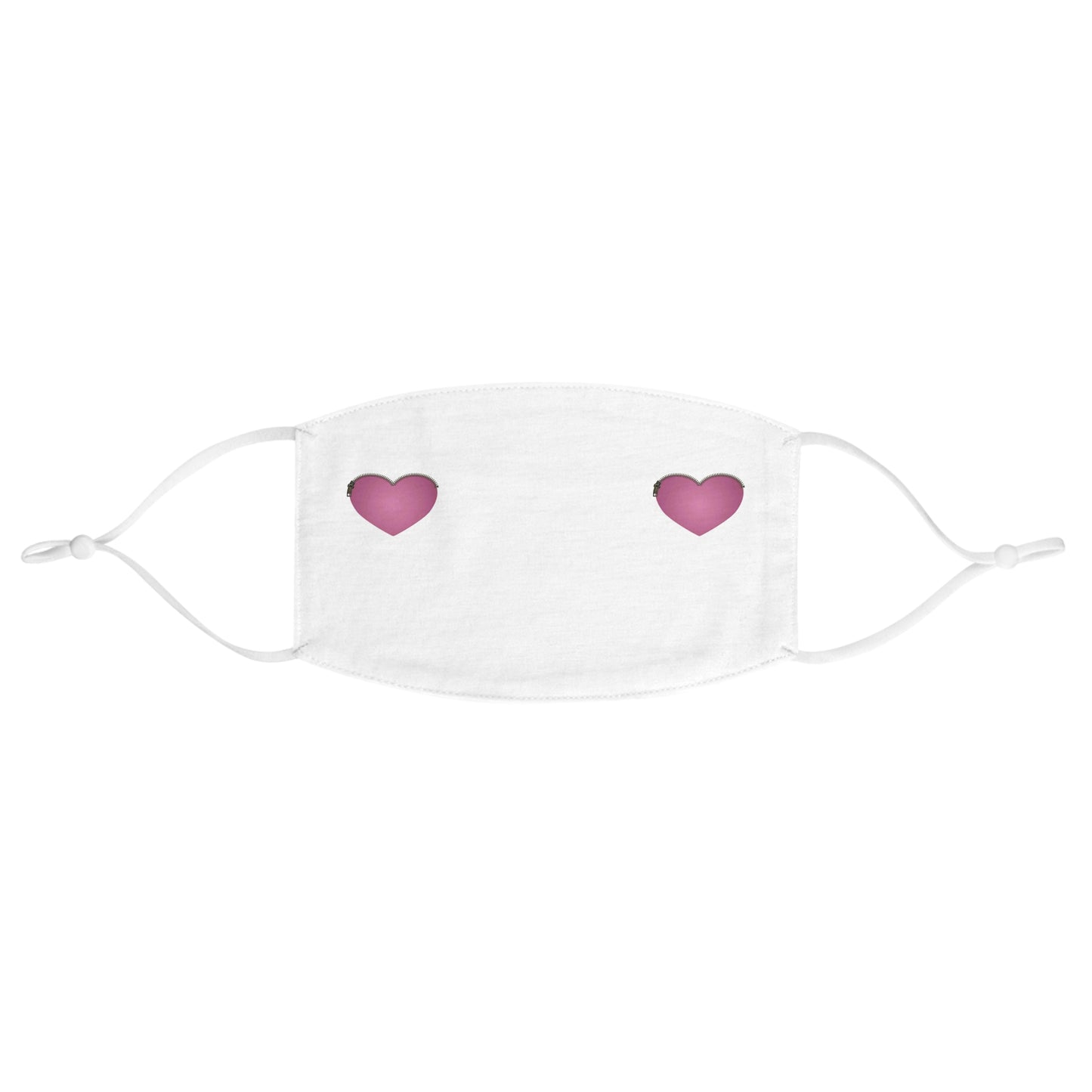 FABRIC FACE MASK - Pink Heart with Zipper