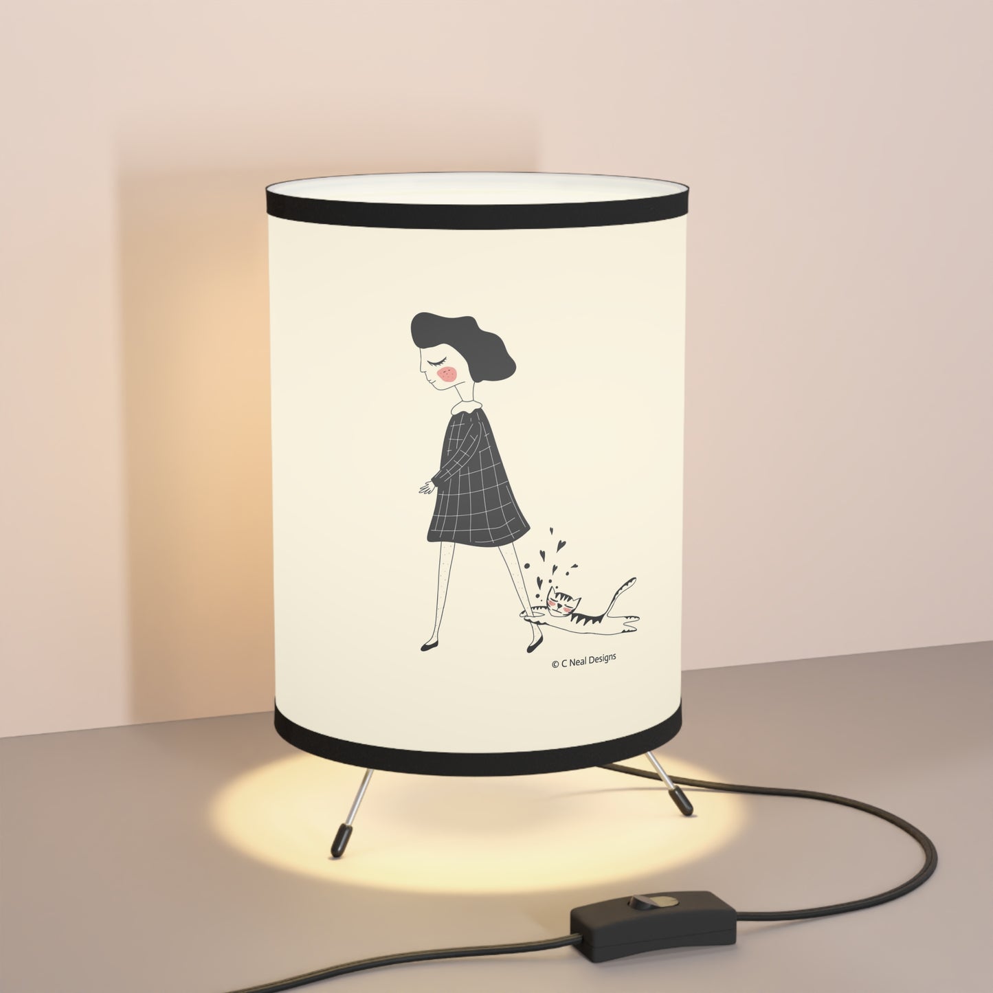 BoBo Tripod Lamp with High-Res Printed Shade, US\CA plug