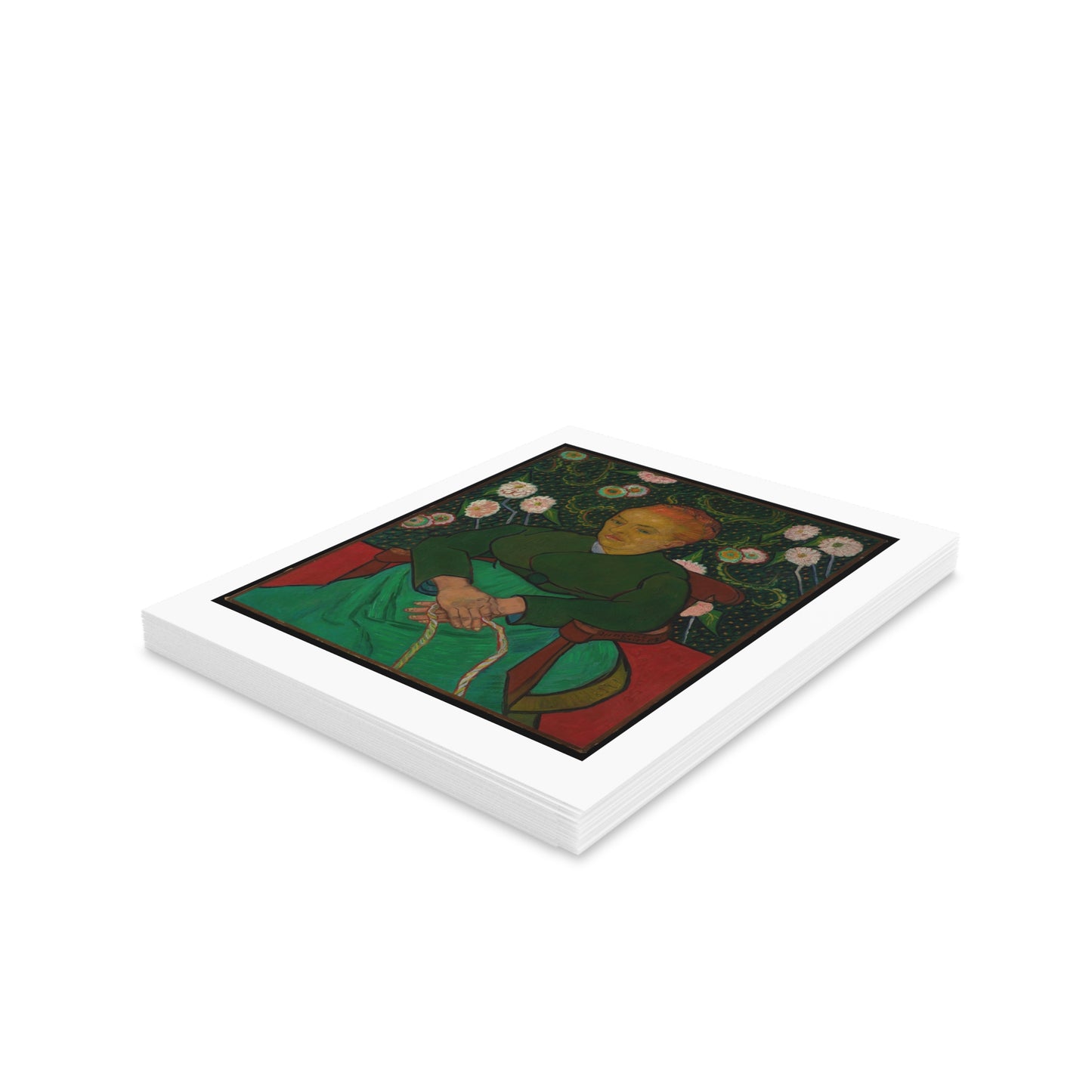 WOMAN ROCKING A CRADLE Vincent van Gogh Greeting Cards (8, 16, and 24 pcs)