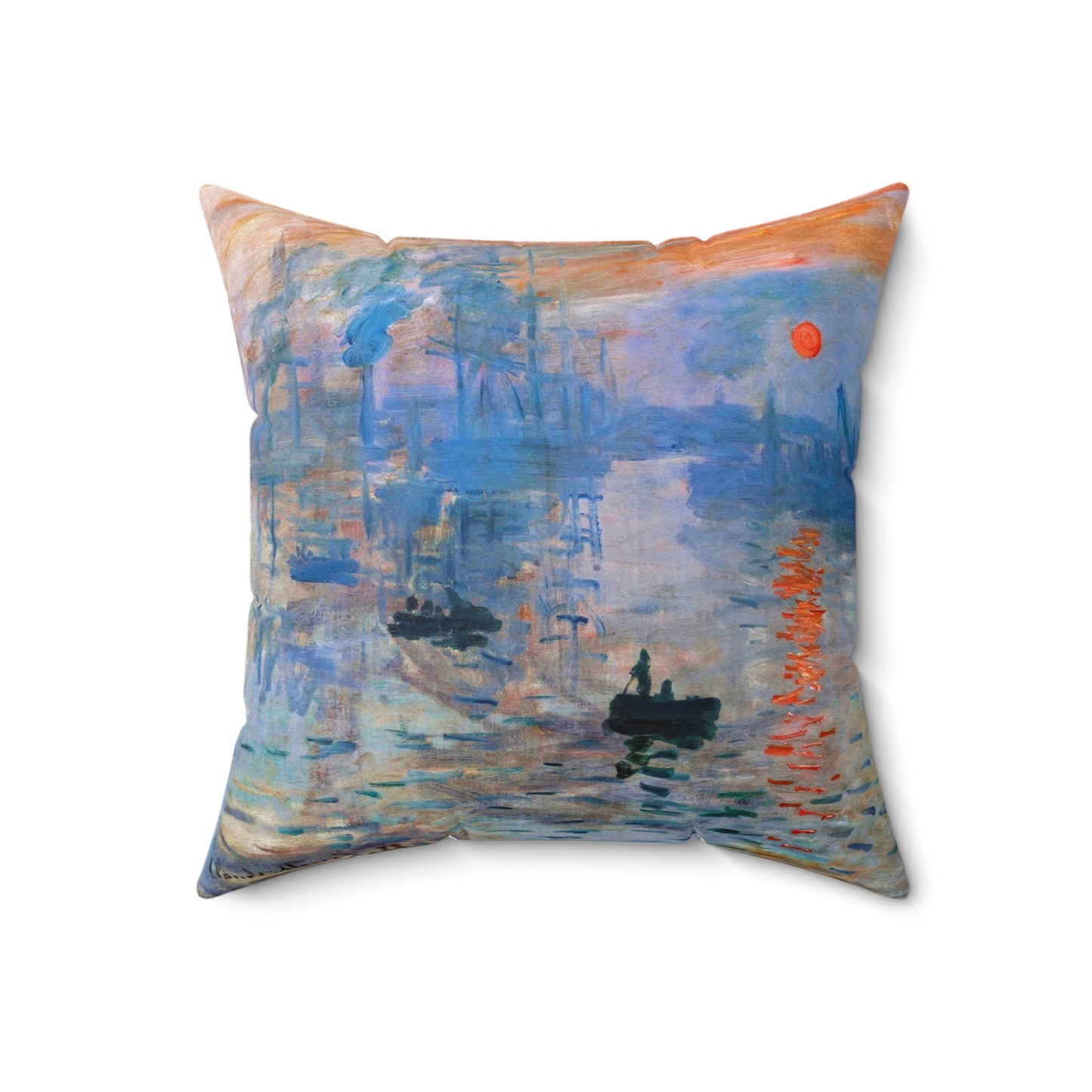 COASTAL CUSHIONS: DETAIL FROM CLAUDE MONET'S "SUNRISE" Accent Pillow