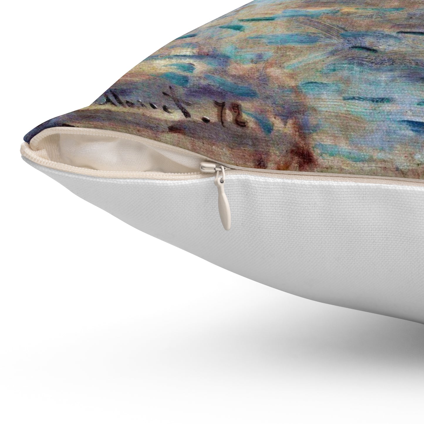 COASTAL CUSHIONS: DETAIL FROM CLAUDE MONET'S "SUNRISE" Accent Pillow