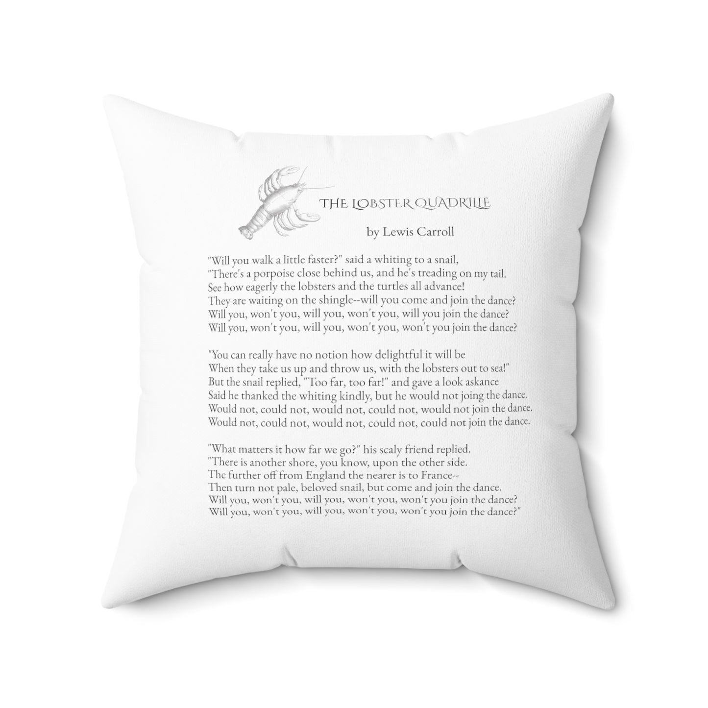 COASTAL CUSHIONS: THE LOBSTER QUADRILLE Accent Pillow with Poem