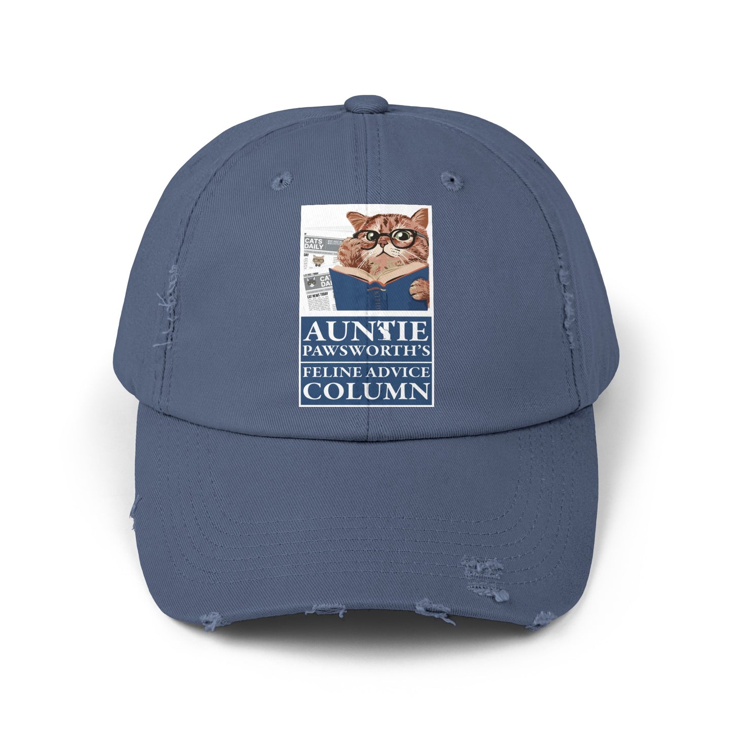 AUNTIE PAWSWORTH Unisex Distressed Cap