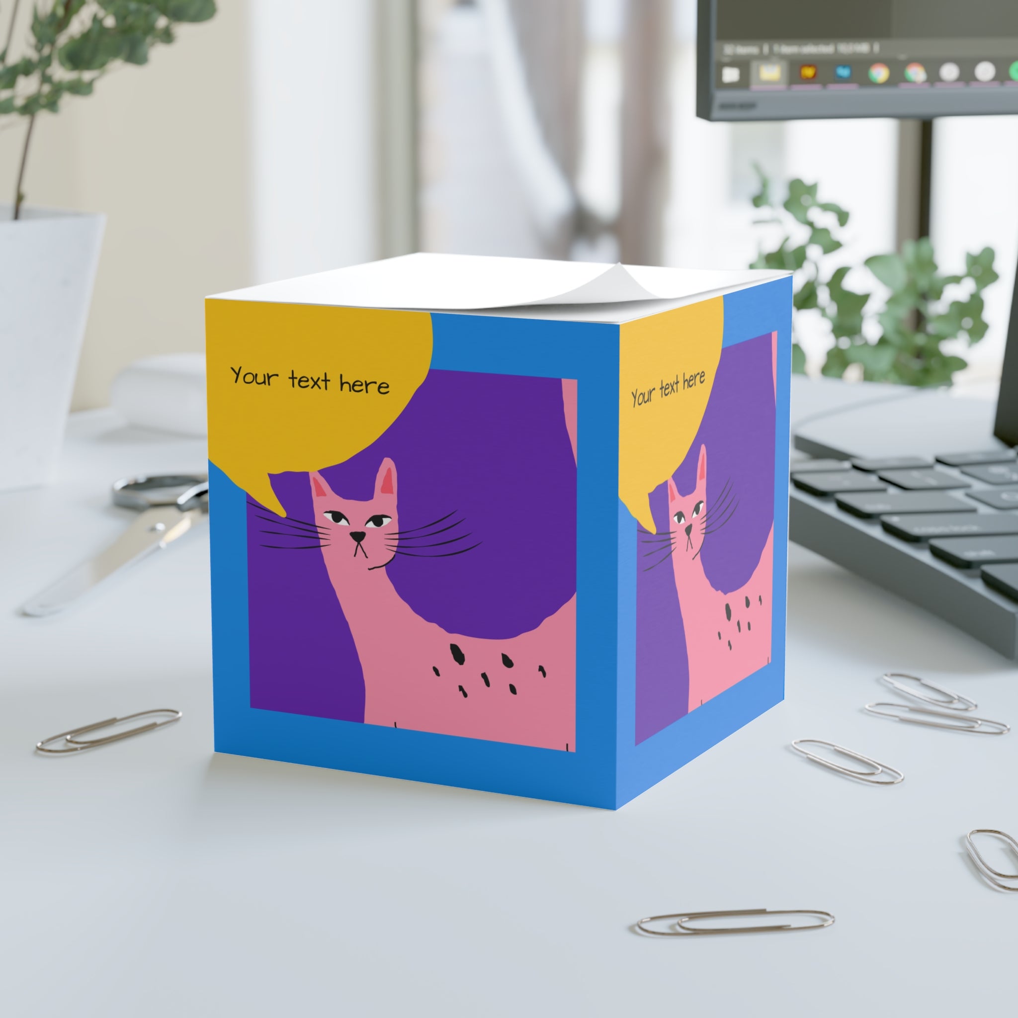 POST-IT! PERSONALIZED NOTE CUBE – "Auntie Pawsworth's Feline Advice ...