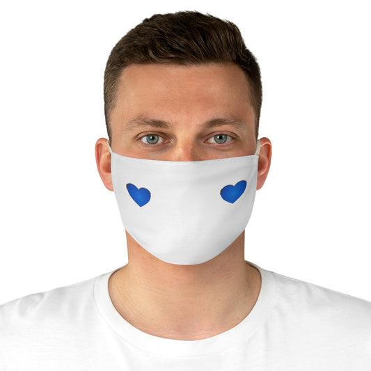 FABRIC FACE MASK - Blue Heart with Zipper