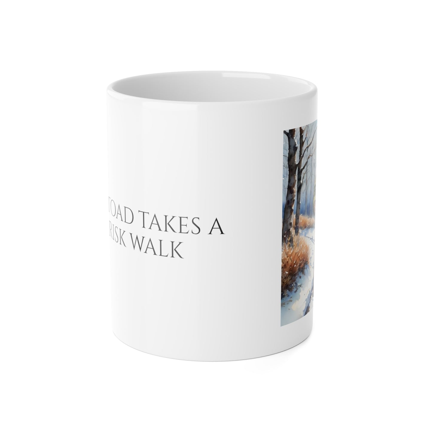 MR. TOAD TAKES A BRISK WALK White Ceramic Mug, 11oz