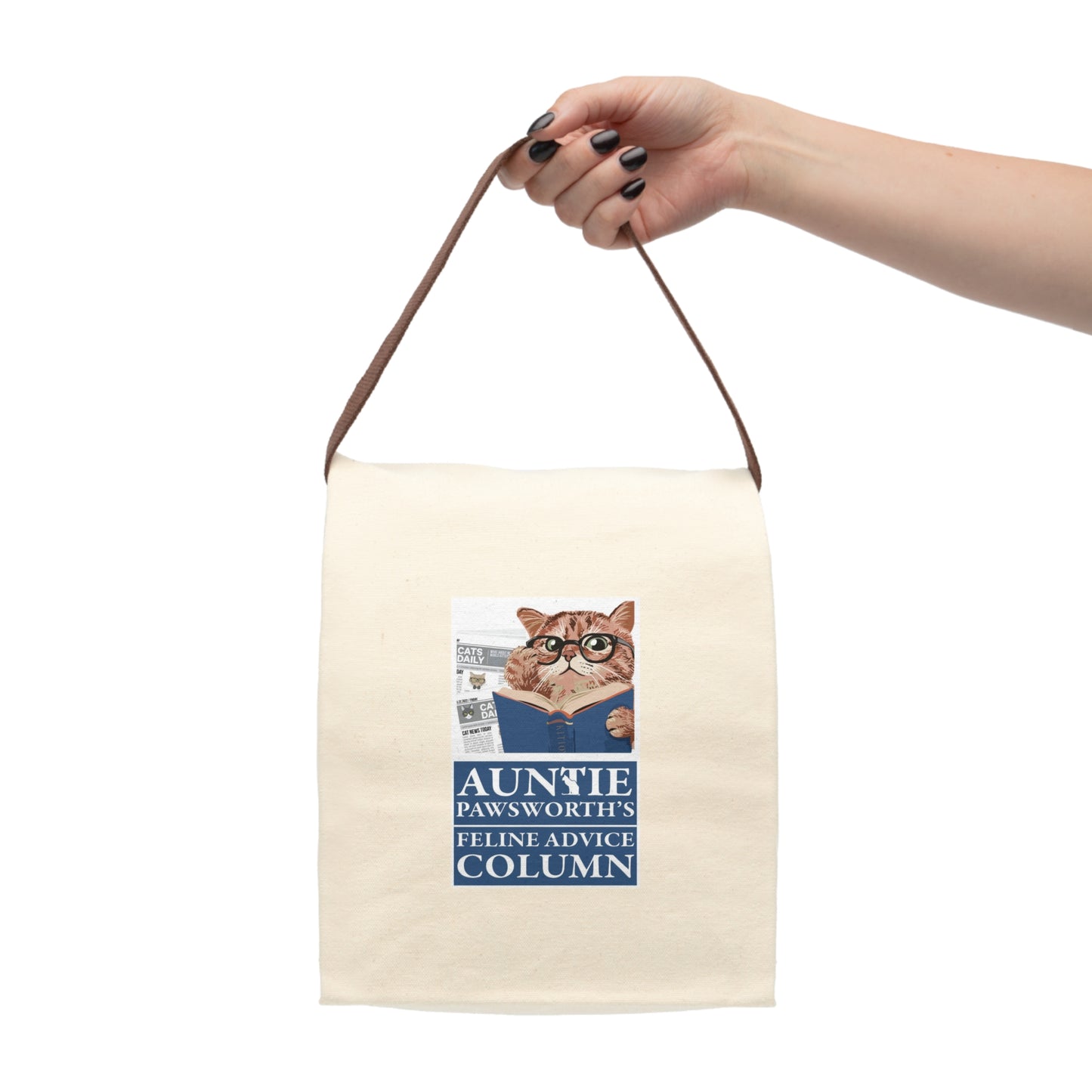 AUNTIE PAWSWORTH Canvas Lunch Bag With Strap