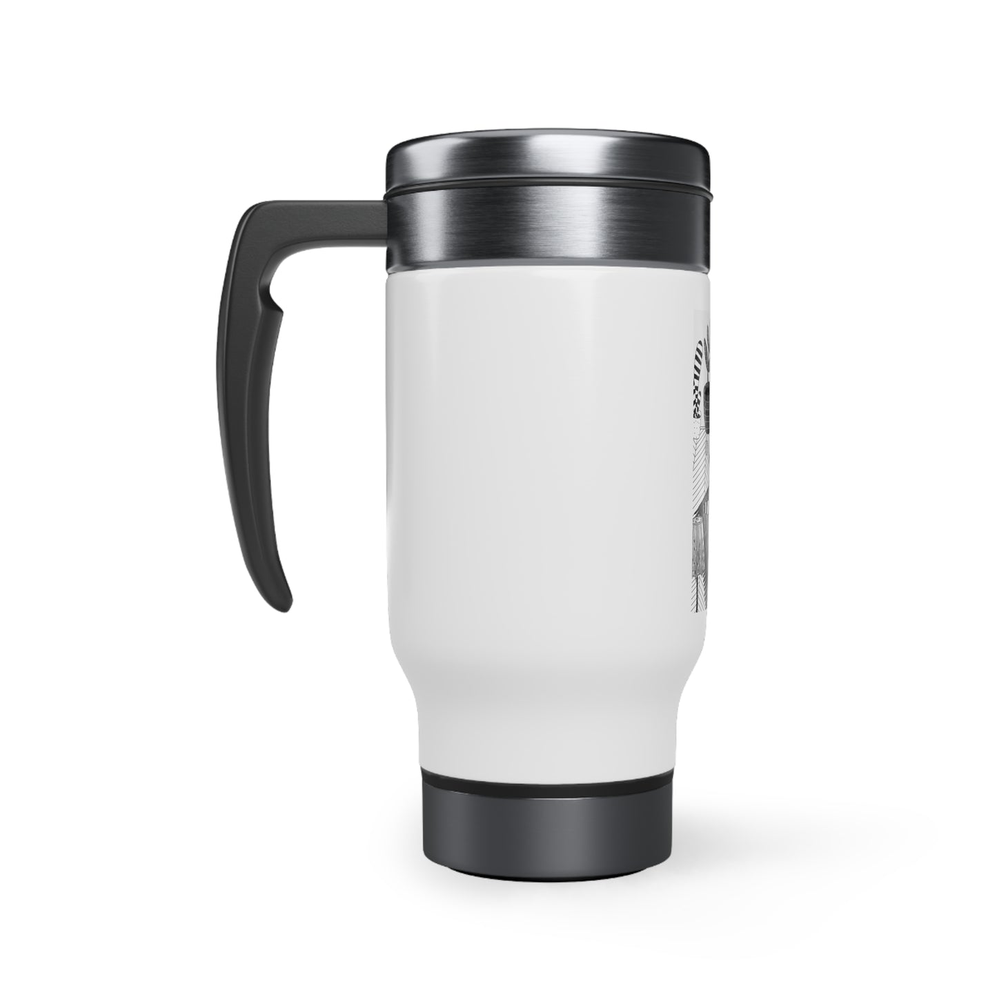 Jeffie Tom Cat Stainless Steel Travel Mug with Handle, 14oz