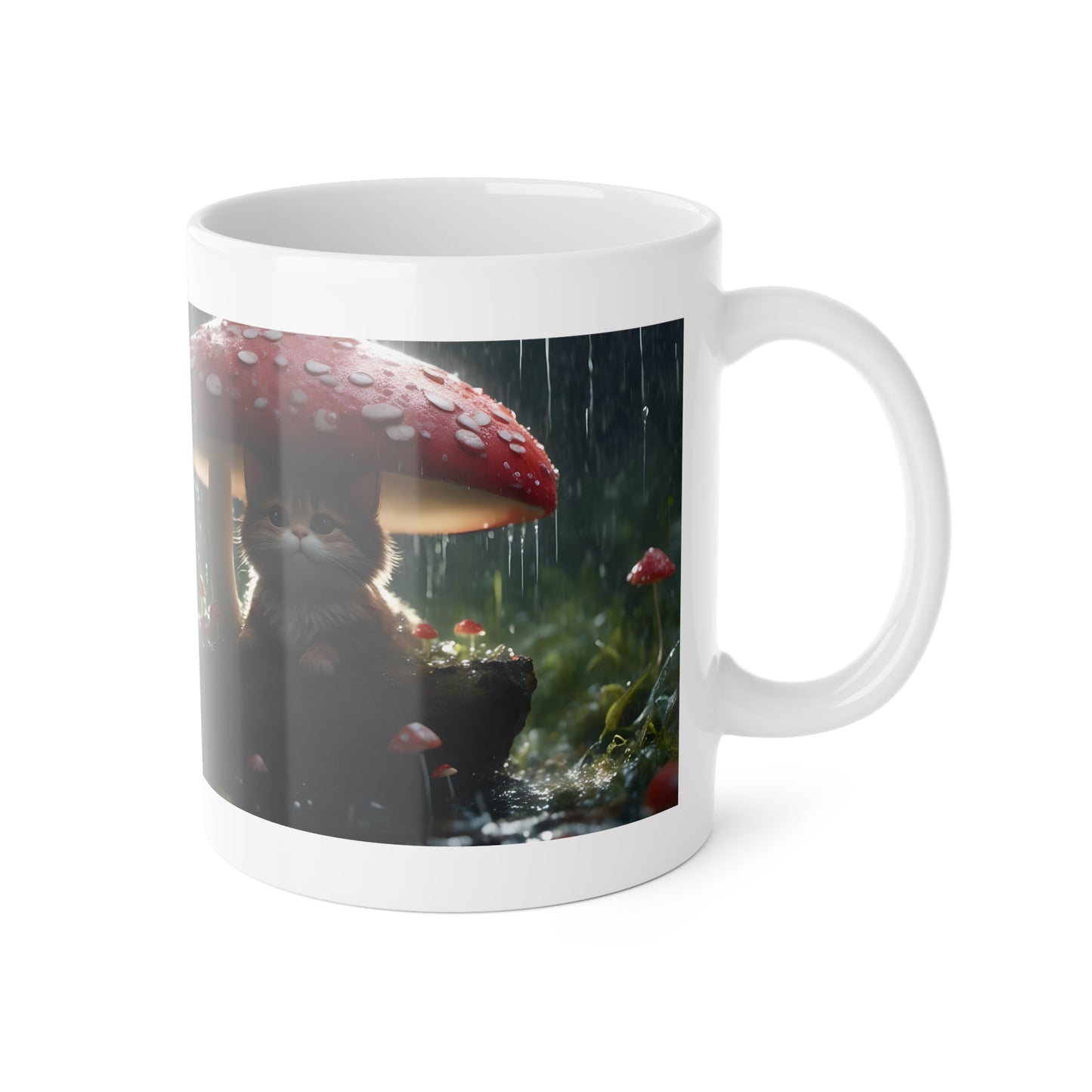 Purrfect Shelter from the Storm White Ceramic Mug, 11oz