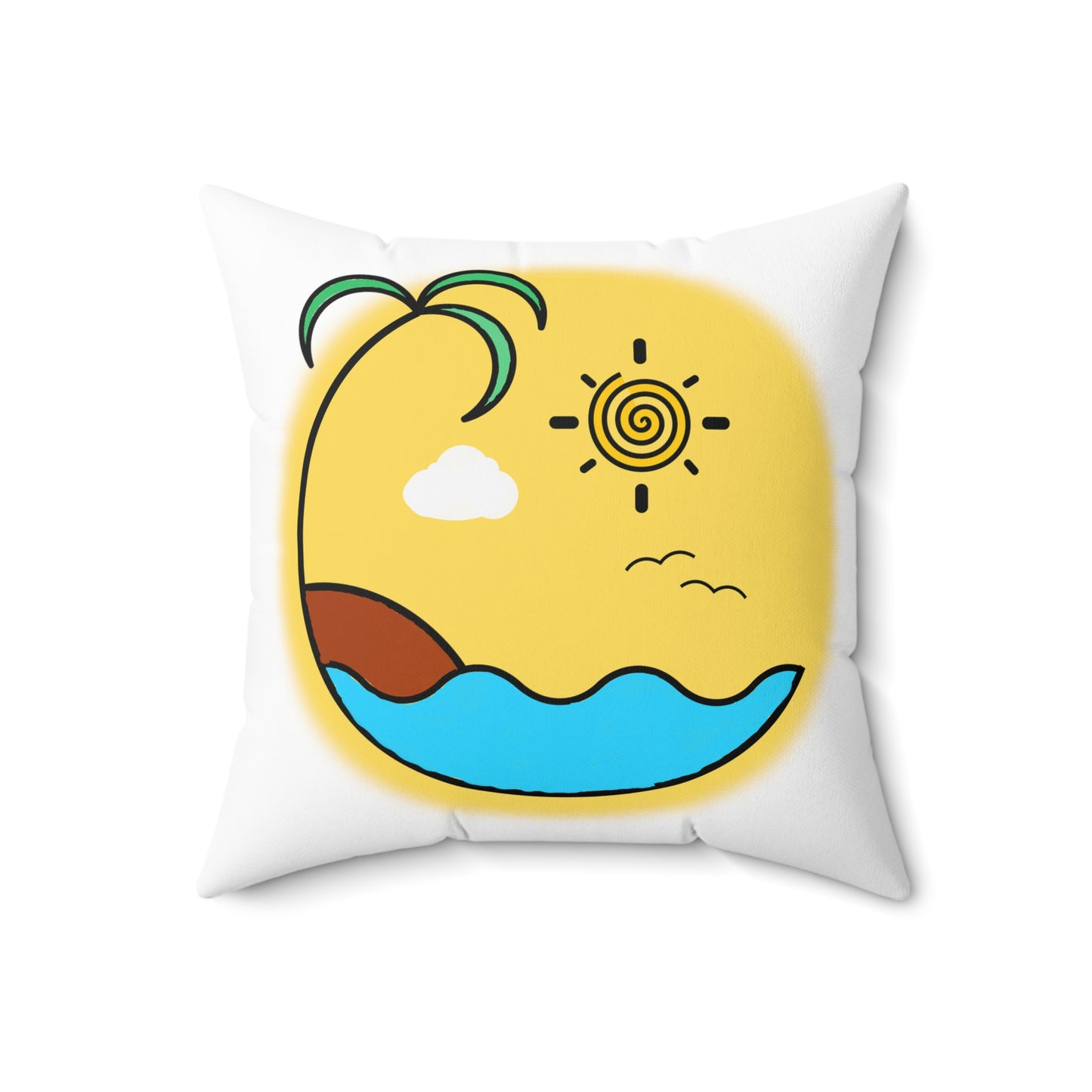 COASTAL CUSHIONS: A PERFECT BEACH DAY Square Accent Pillow