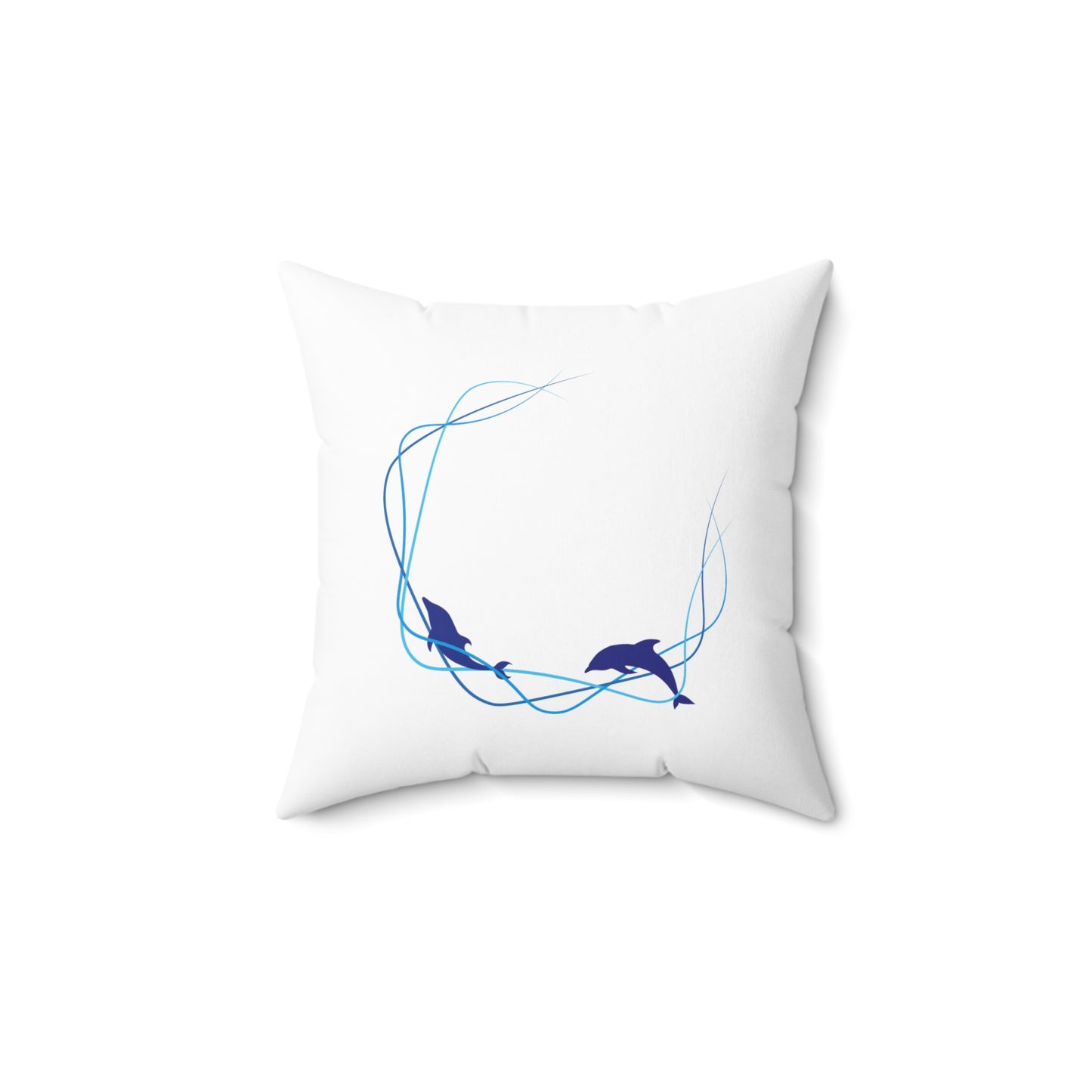 COASTAL CUSHIONS: TWO DOLPHINS Accent Pillow