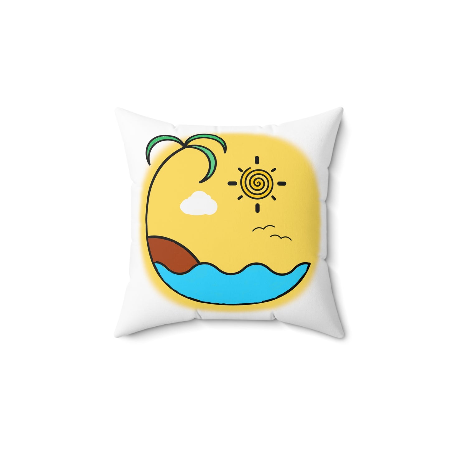 COASTAL CUSHIONS: A PERFECT BEACH DAY Square Accent Pillow