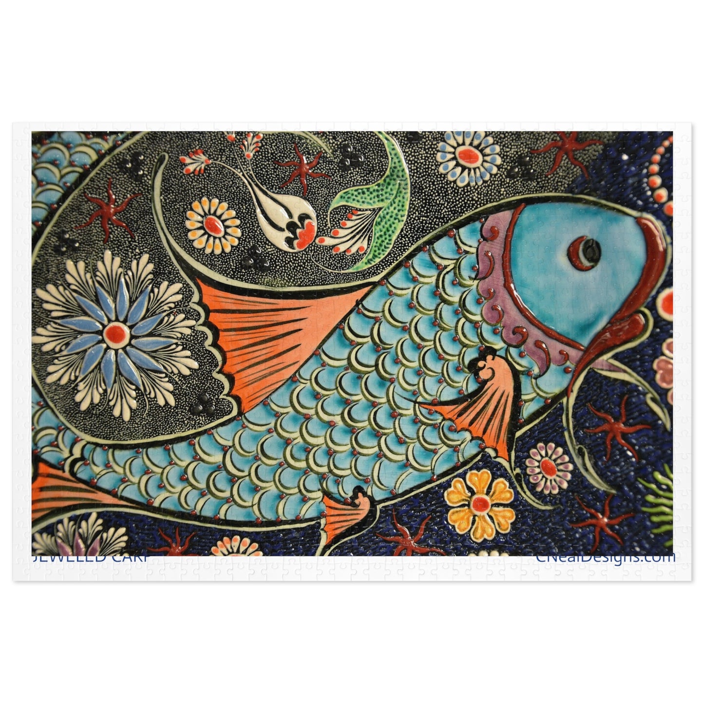 JEWELED CARP MOSAIC JIGSAW PUZZLE (30, 110, 252, 500,1000-Piece)