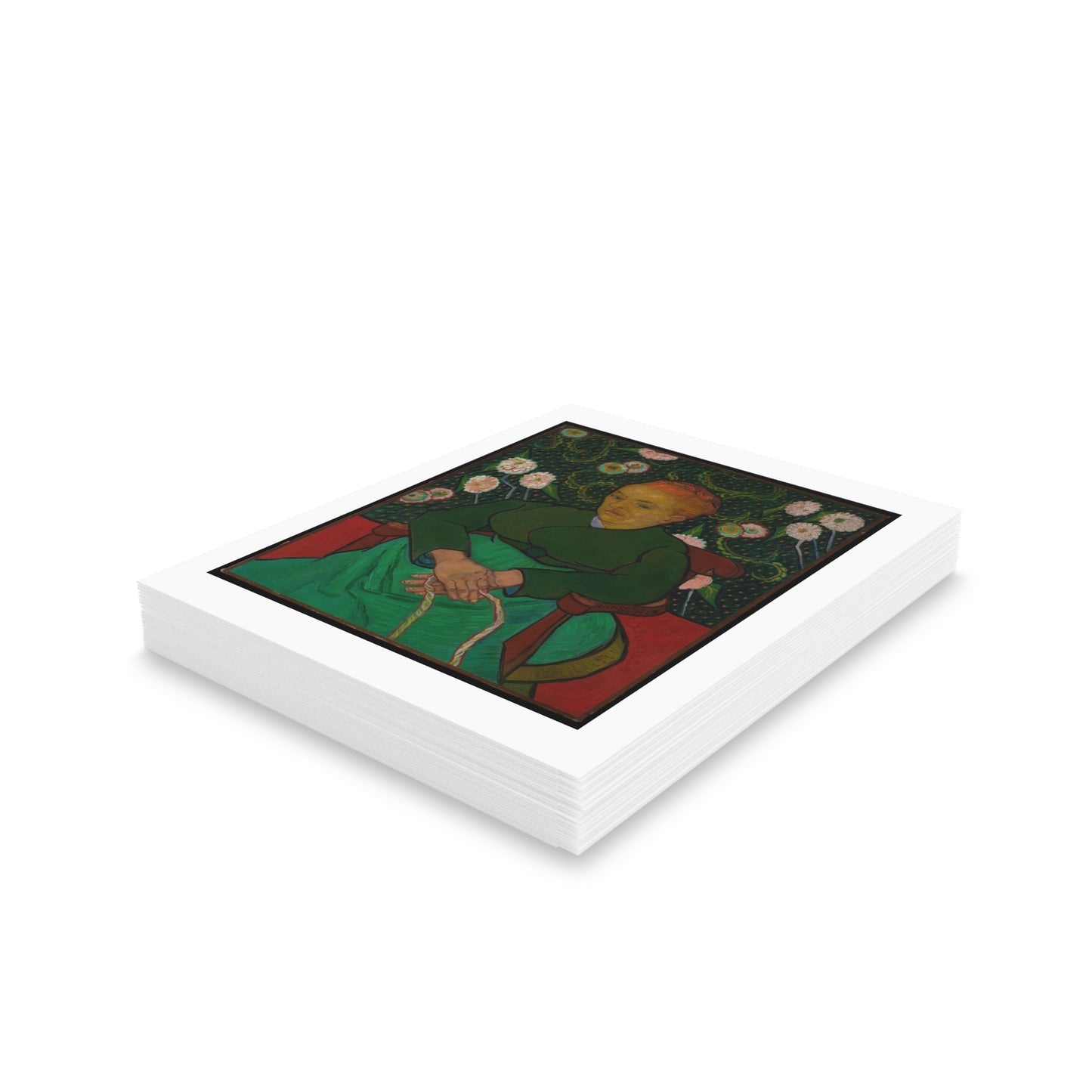 WOMAN ROCKING A CRADLE Vincent van Gogh Greeting Cards (8, 16, and 24 pcs)