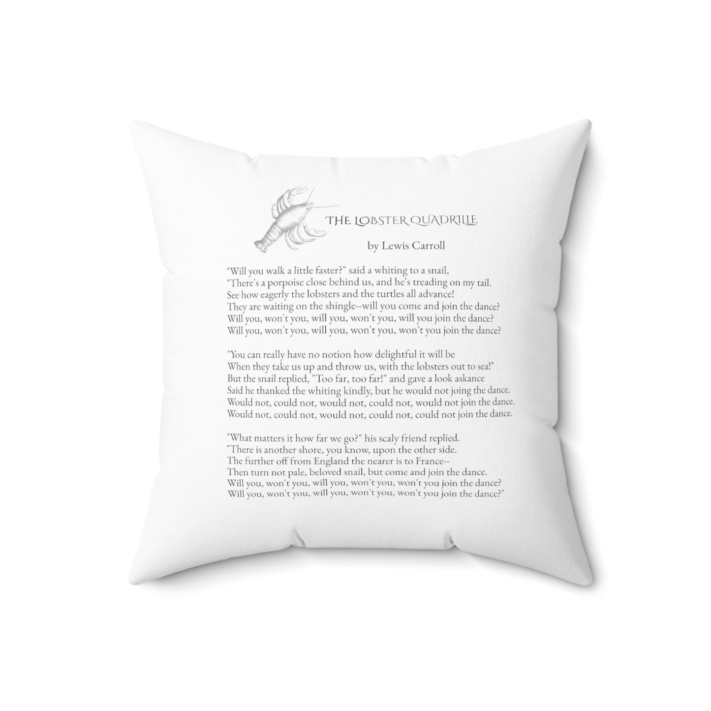 COASTAL CUSHIONS: THE LOBSTER QUADRILLE Accent Pillow with Poem