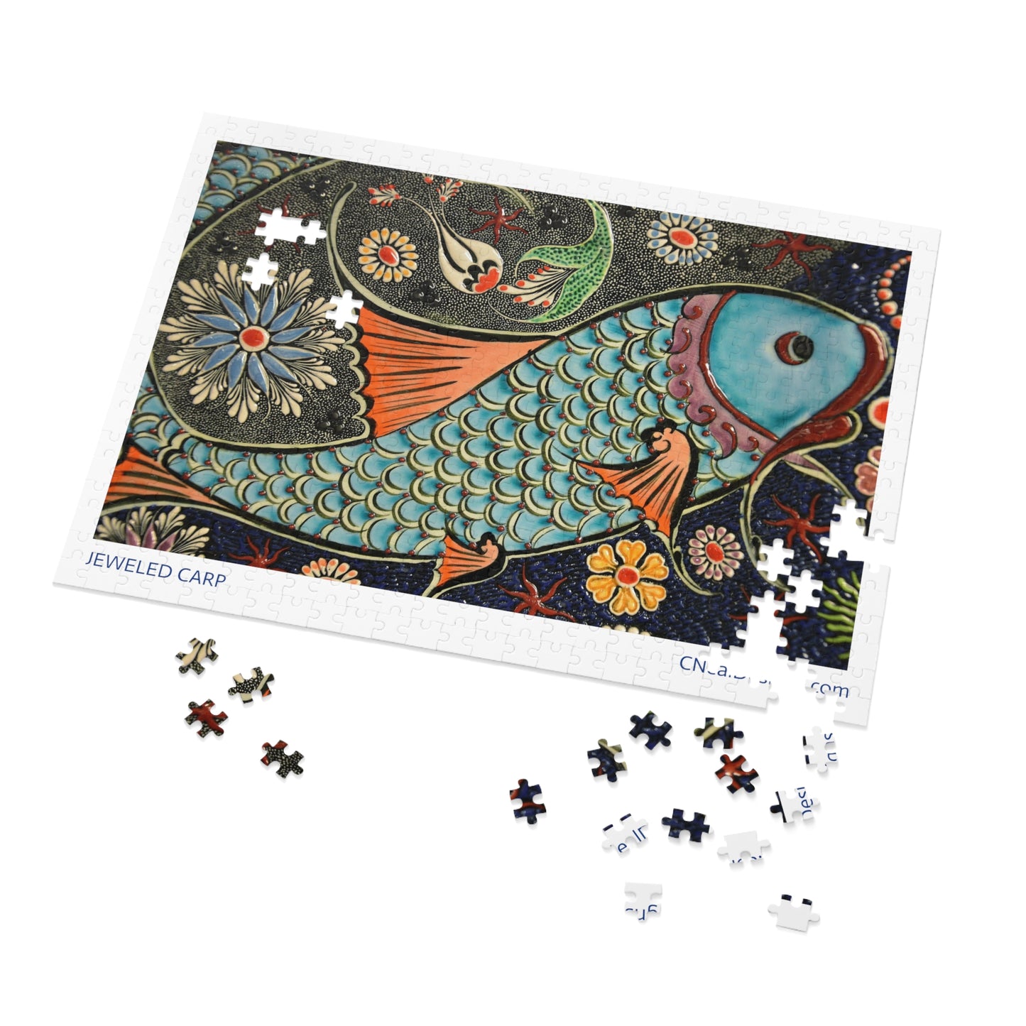 JEWELED CARP MOSAIC JIGSAW PUZZLE (30, 110, 252, 500,1000-Piece)