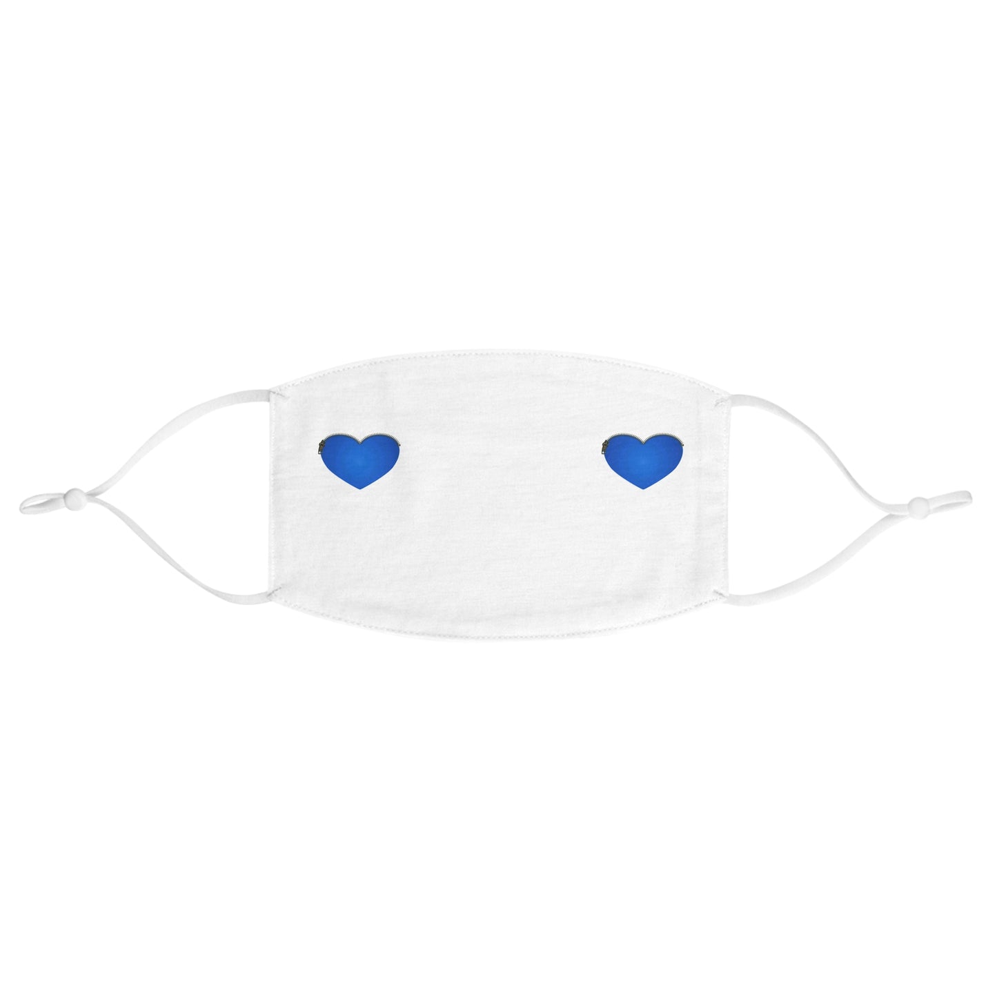 FABRIC FACE MASK - Blue Heart with Zipper