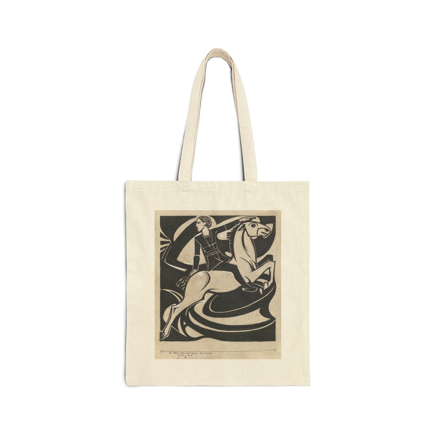 MAN ON HORSEBACK Cotton Canvas Tote Bag