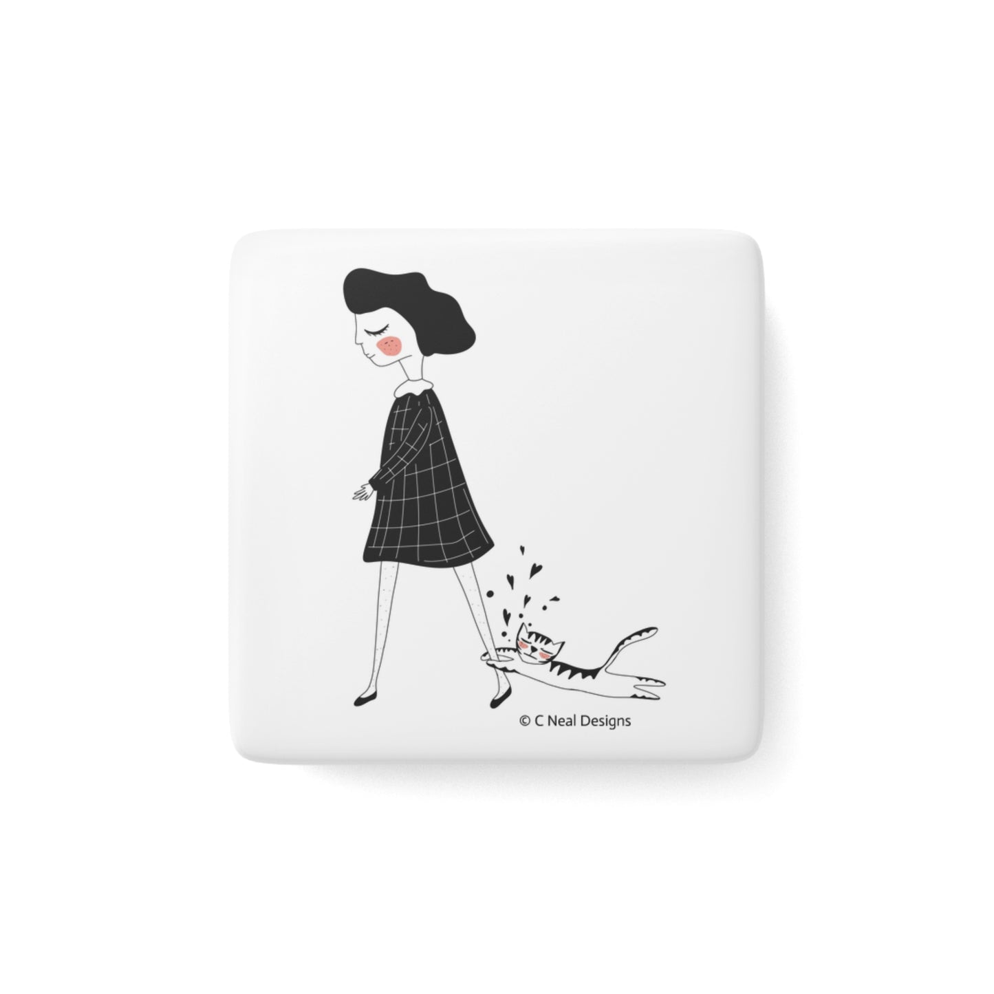 BoBo Porcelain Magnet, Square