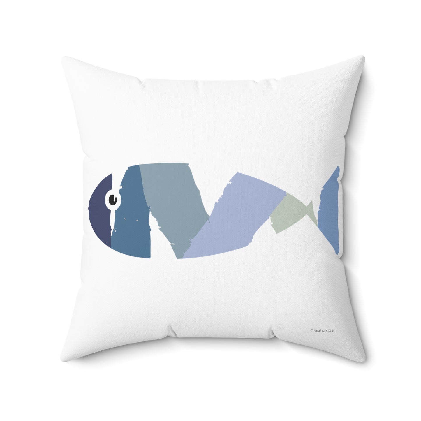 COASTAL CUSHIONS:  ABSTRACT FISH Accent Pillow