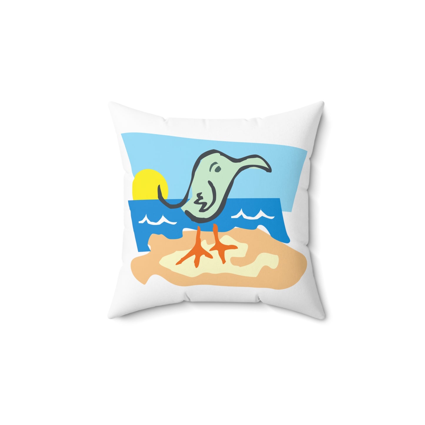 COASTAL CUSHIONS: SALTY SEAGULL Square Accent Pillow