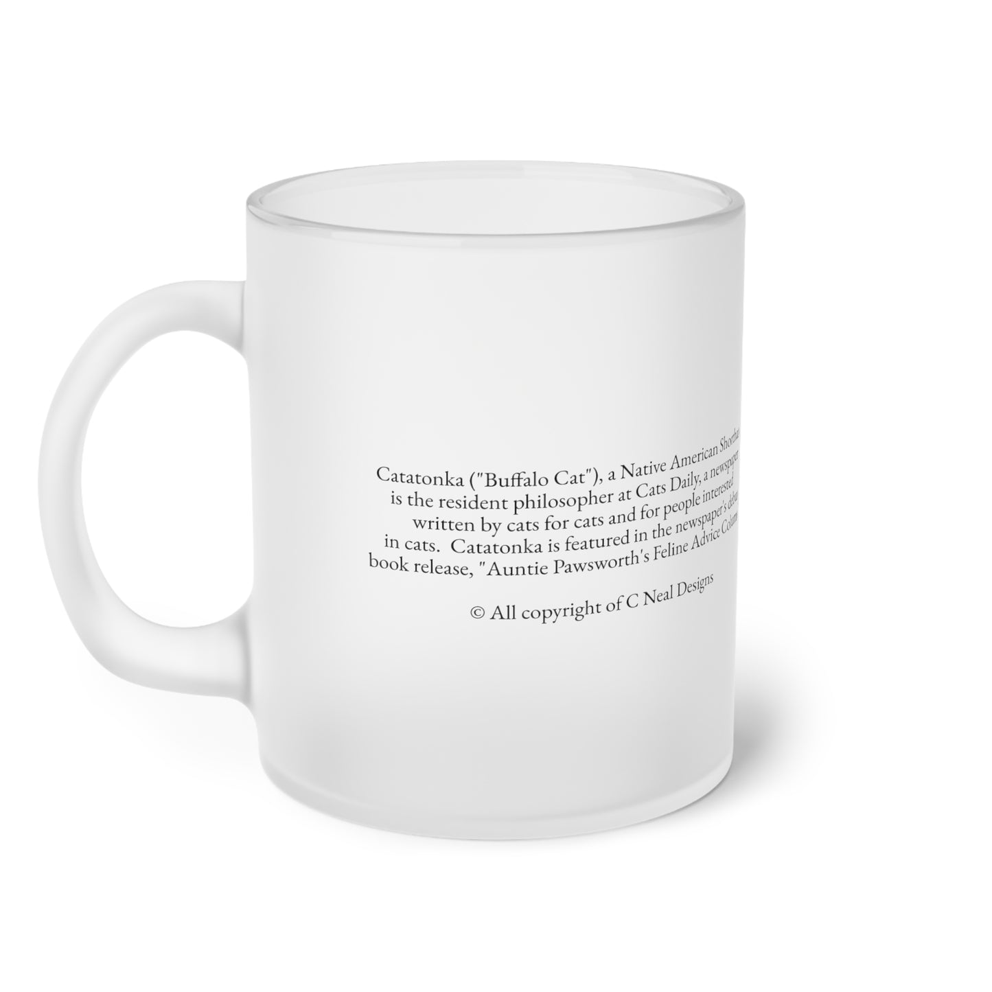 Catatonka Mouse Frosted Glass Mug, 11 oz