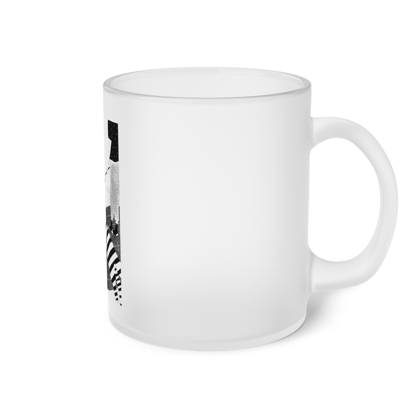 Jeffie Tom Cat Frosted Glass Mug