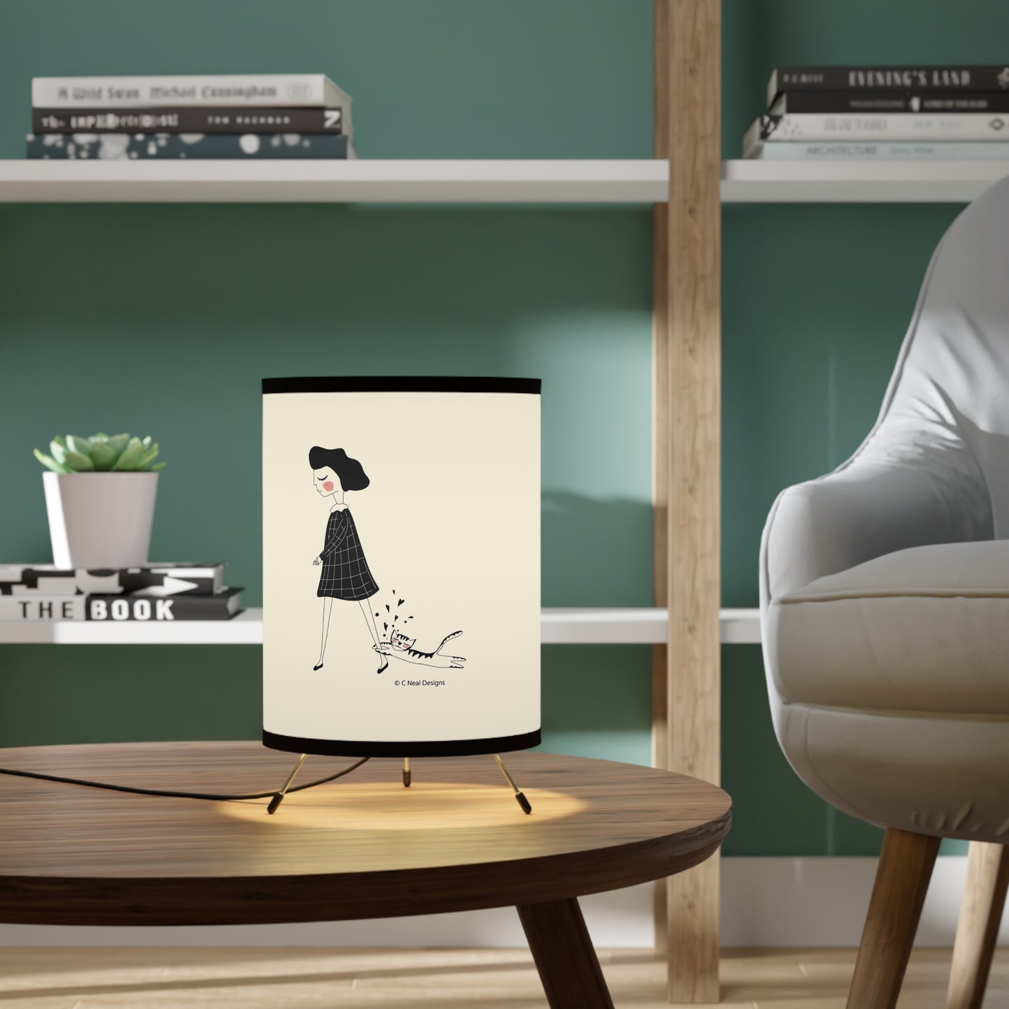 BoBo Tripod Lamp with High-Res Printed Shade, US\CA plug