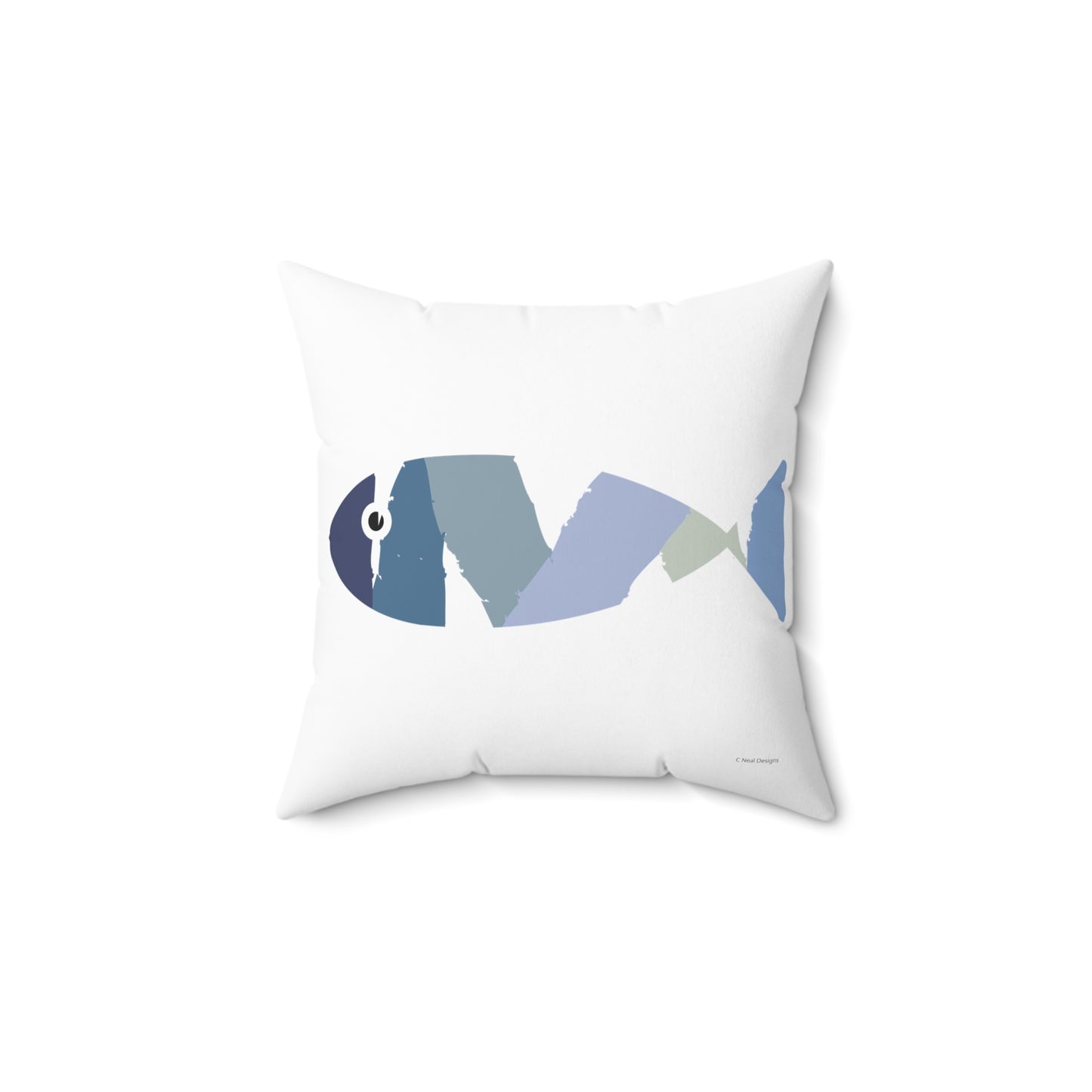 COASTAL CUSHIONS:  ABSTRACT FISH Accent Pillow