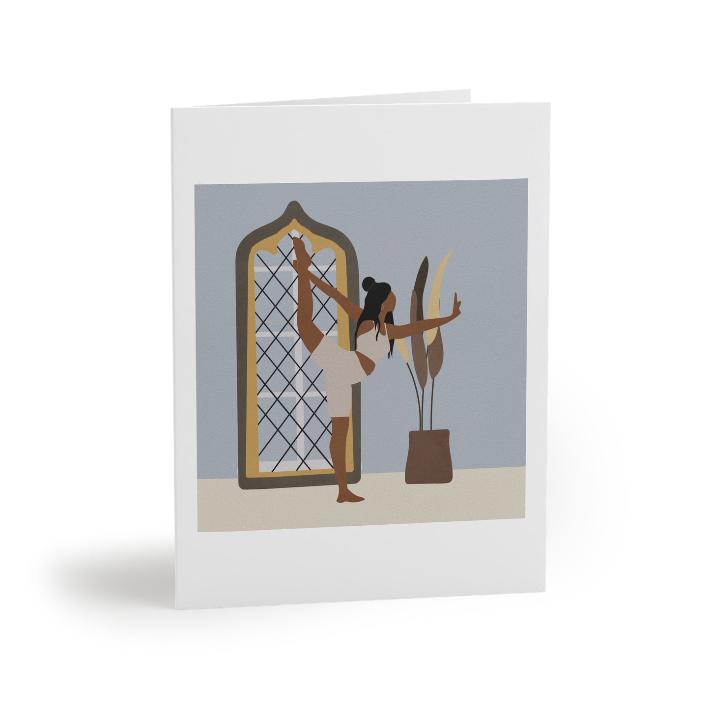 BOHO STRETCHING SCENE Greeting Cards