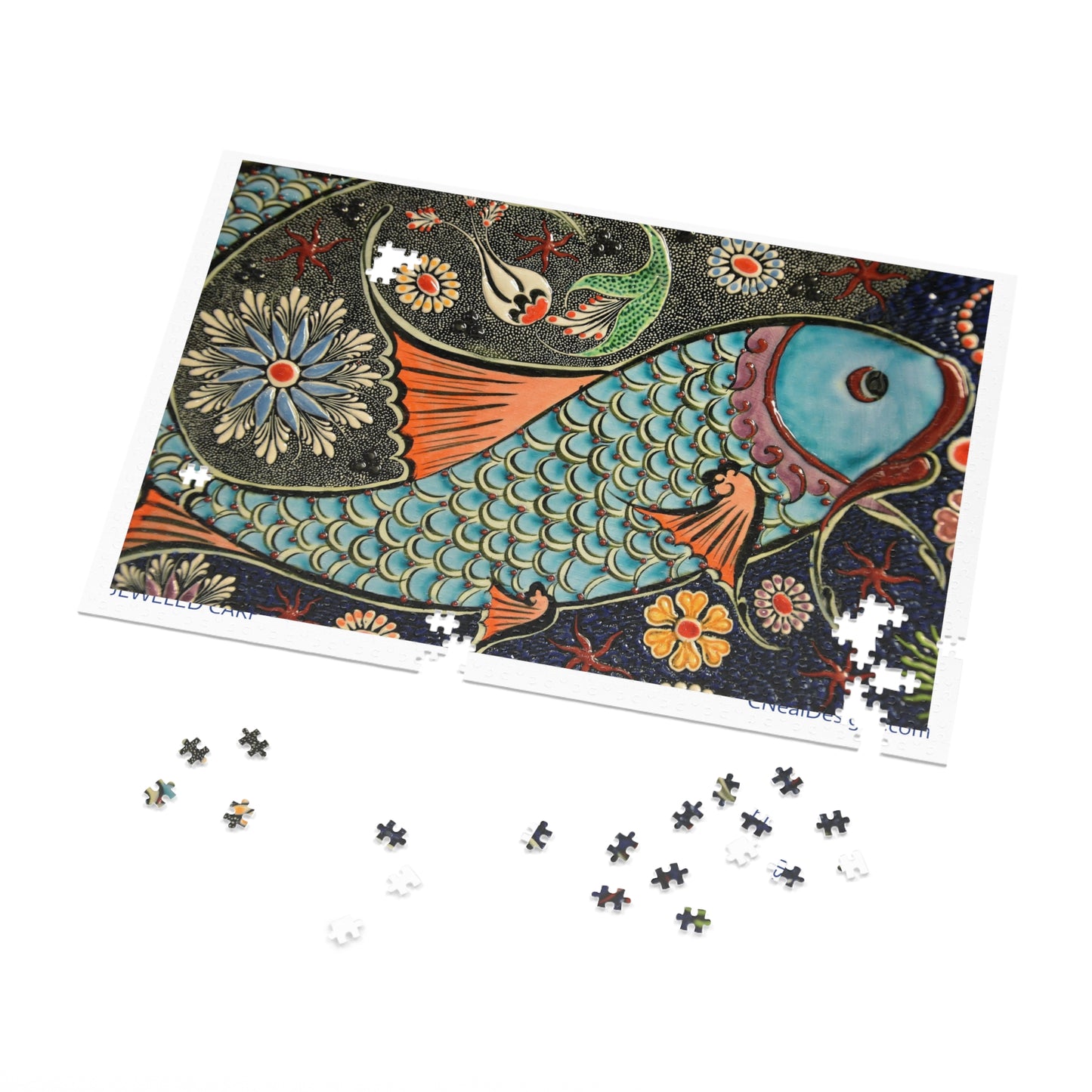 JEWELED CARP MOSAIC JIGSAW PUZZLE (30, 110, 252, 500,1000-Piece)