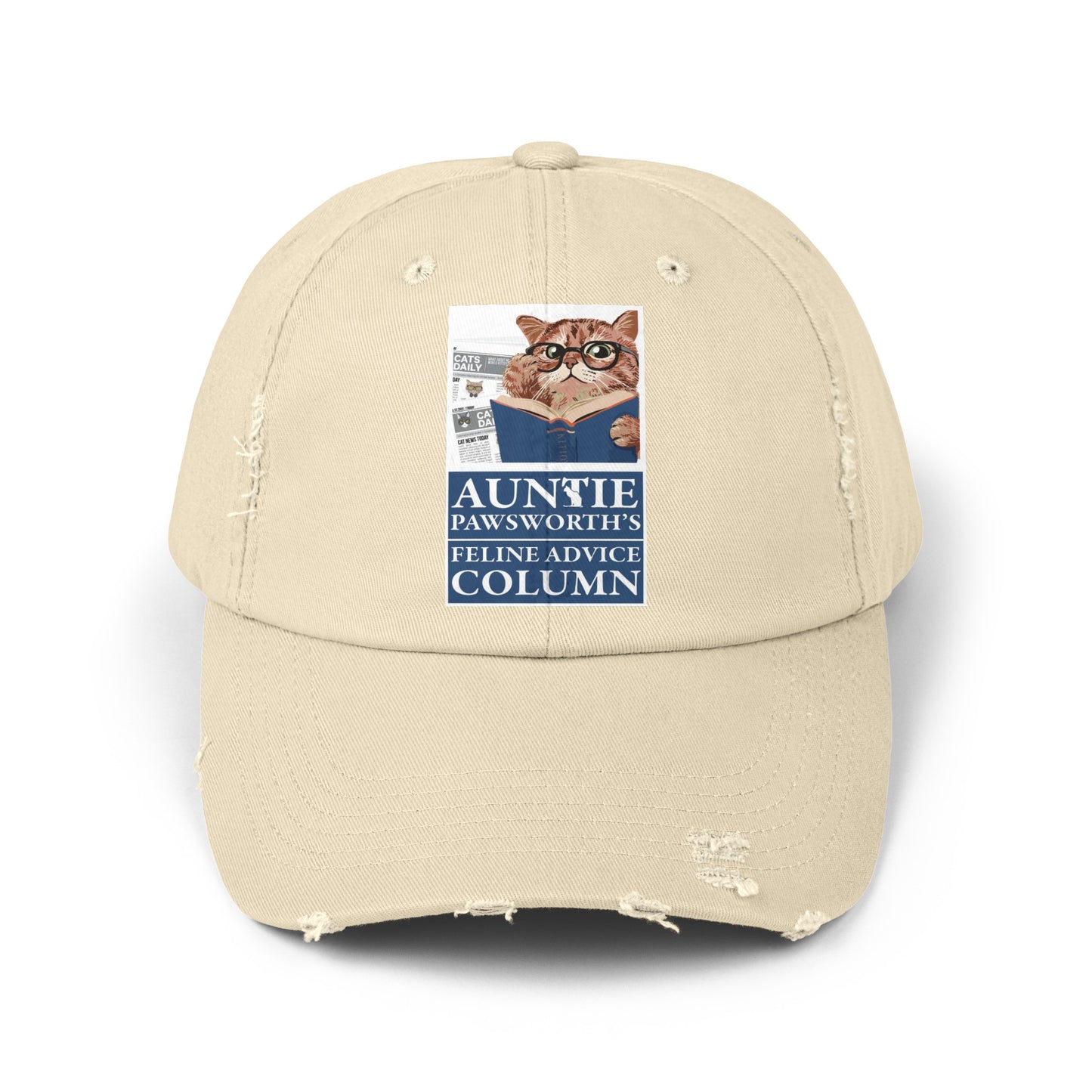 AUNTIE PAWSWORTH Unisex Distressed Cap