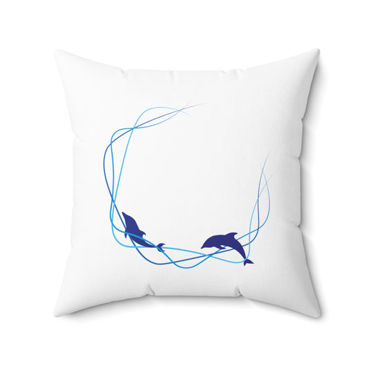 COASTAL CUSHIONS: TWO DOLPHINS Accent Pillow