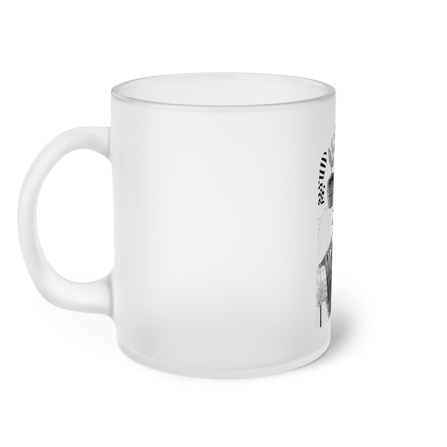 Jeffie Tom Cat Frosted Glass Mug