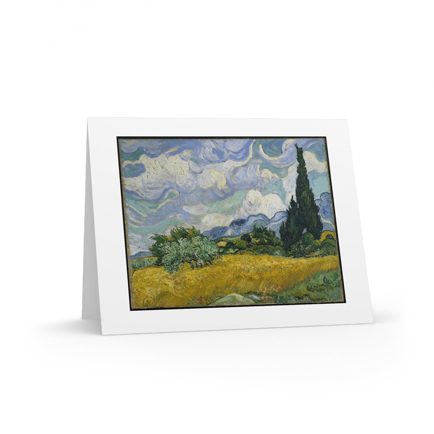 WHEAT FIELD WITH CYPRESSES Vincent van Gogh Greeting Cards (8, 16, and 24 pcs)