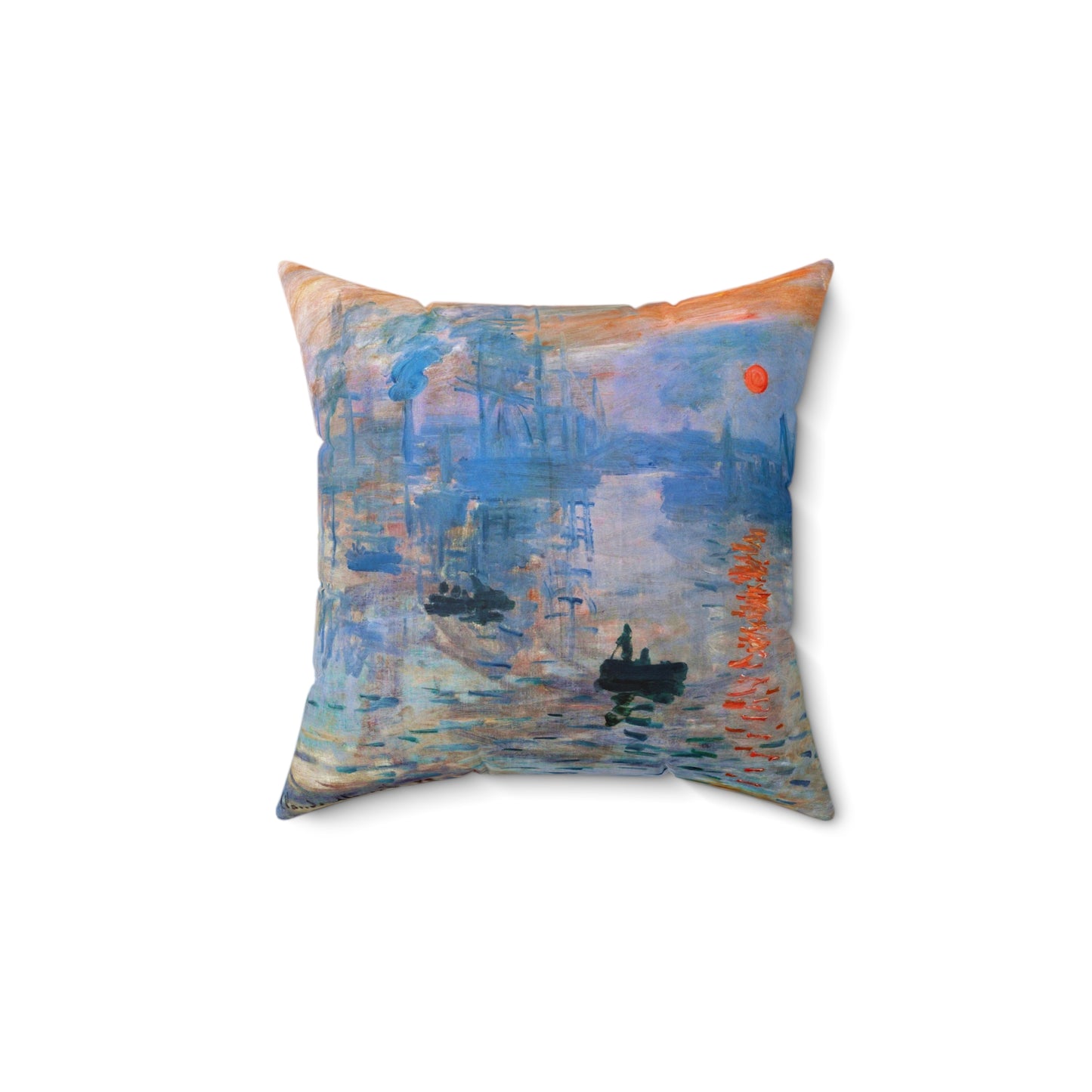 COASTAL CUSHIONS: DETAIL FROM CLAUDE MONET'S "SUNRISE" Accent Pillow