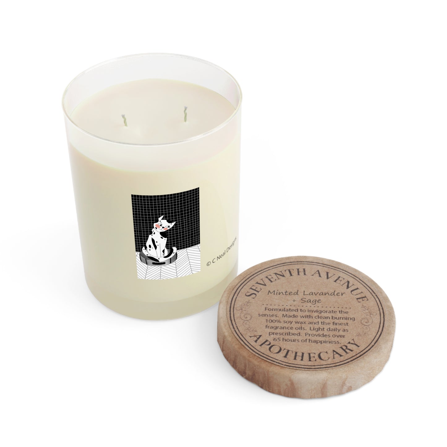 Patti Cat Scented Candle - Full Glass, 11oz