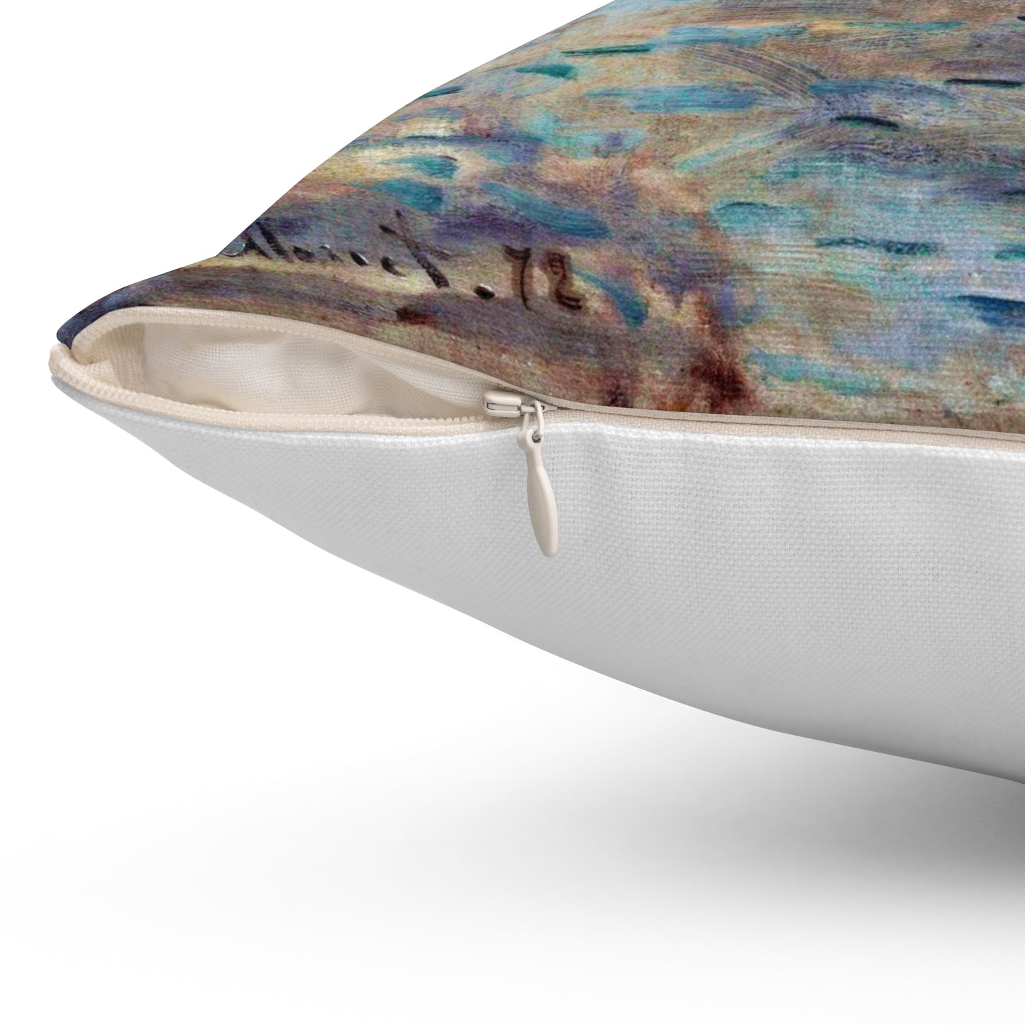 COASTAL CUSHIONS: DETAIL FROM CLAUDE MONET'S "SUNRISE" Accent Pillow