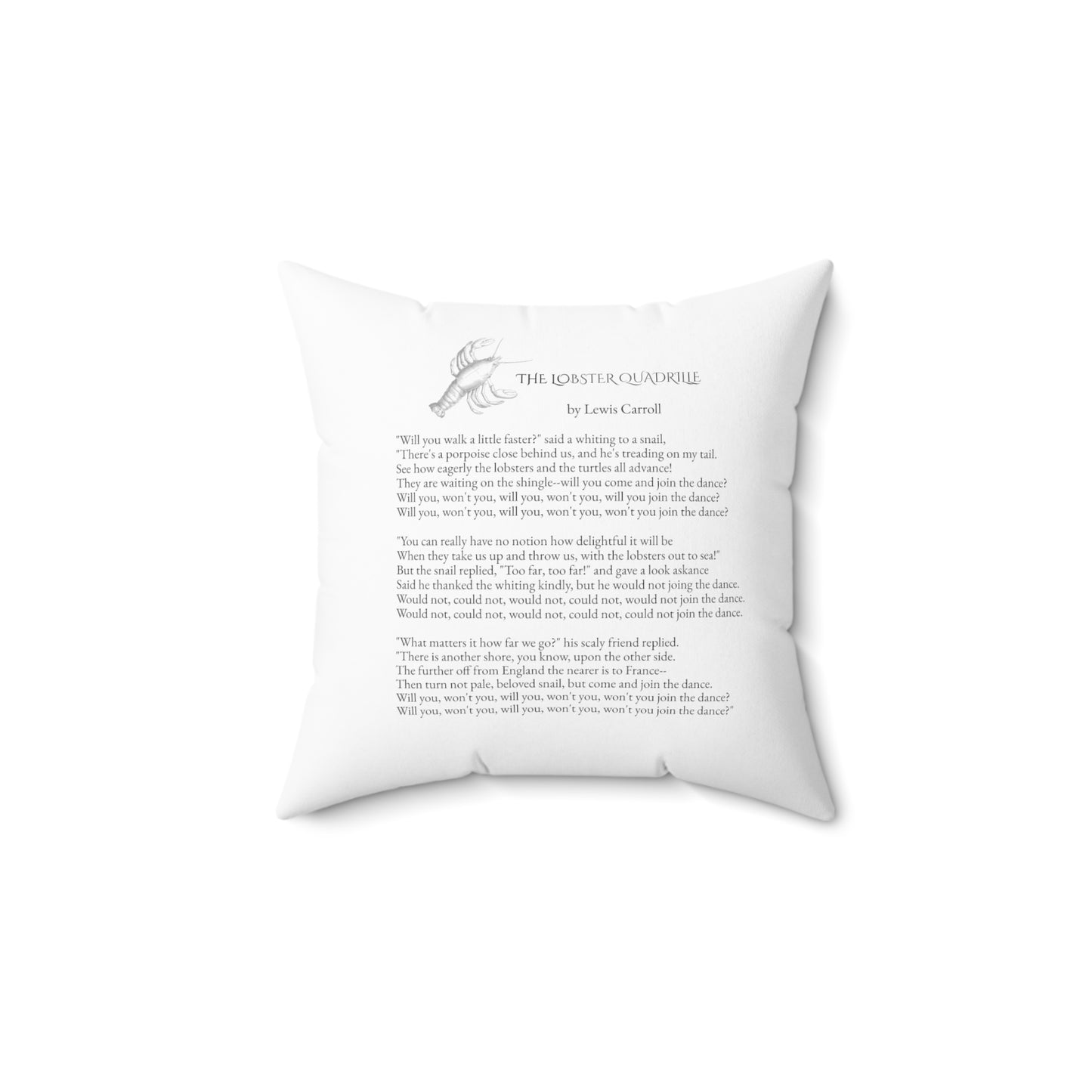 COASTAL CUSHIONS: THE LOBSTER QUADRILLE Accent Pillow with Poem